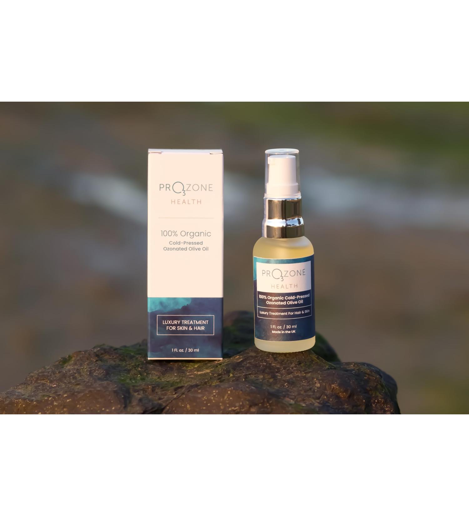 Prozone Ozonated Olive Oil 1 Fl. Oz/ 30ml 100% Organic Cold Pressed Ozonated Olive Oil| Luxury Treatment for Skin & Hair