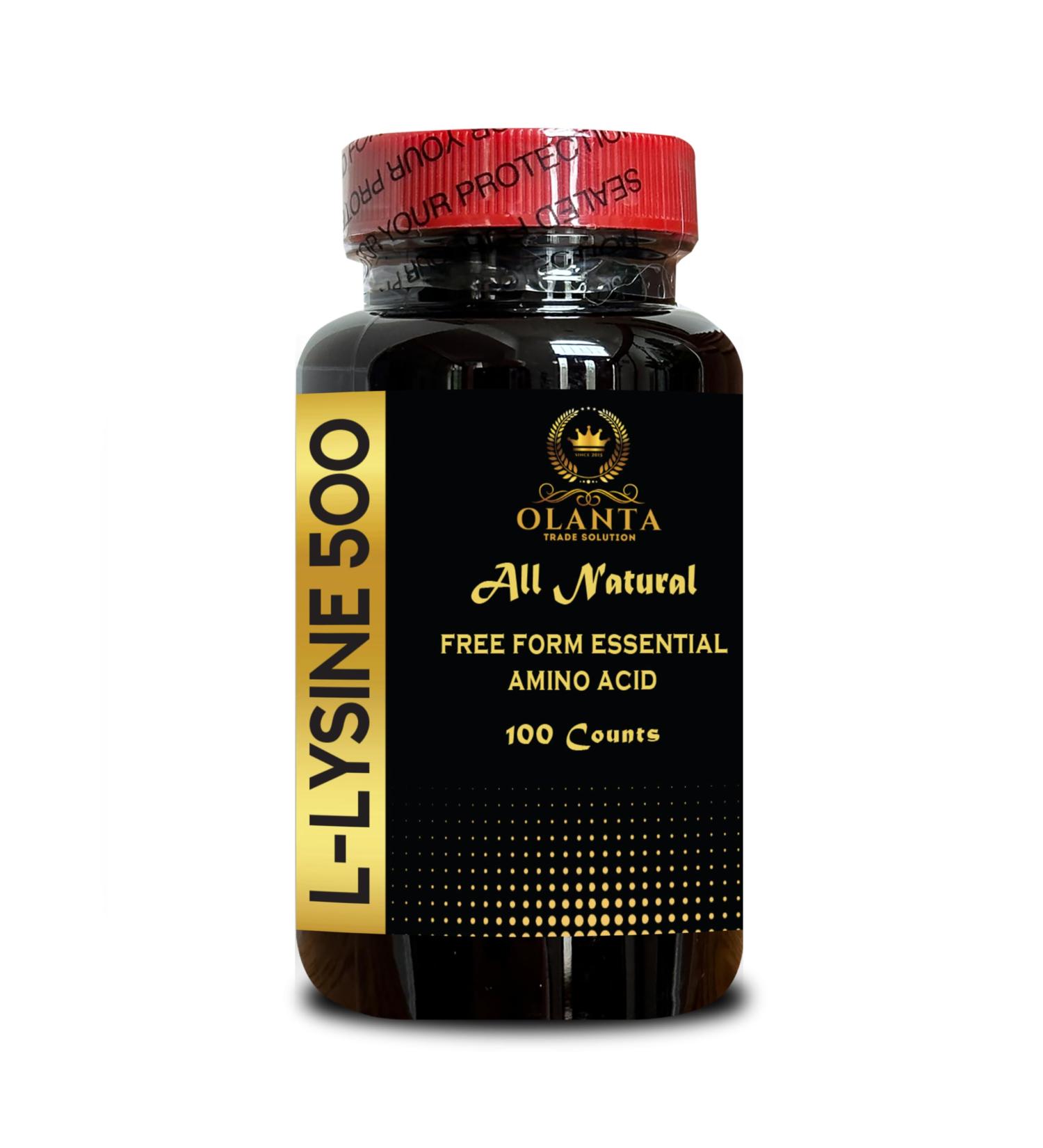 L-LYSINE 500 - Amino Acid Lysine Hydrochloride Nutritional Supplement for Adults Essential Amino Acid L-Lysine HCL Tablets - 1 Bottle 100 Counts - Buy Online on GoSupps.com