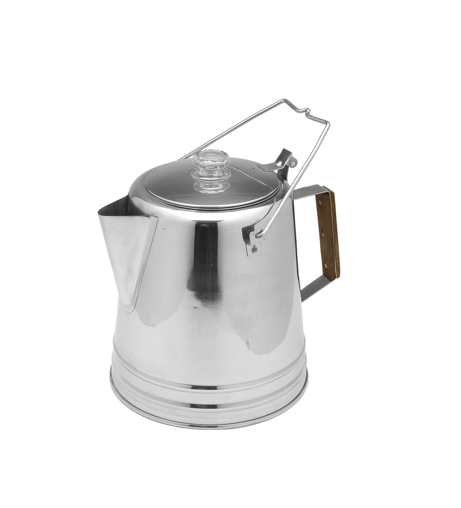 Texsport Stainless Steel Coffee Pot Percolator,14 cups for Outdoor Camping
