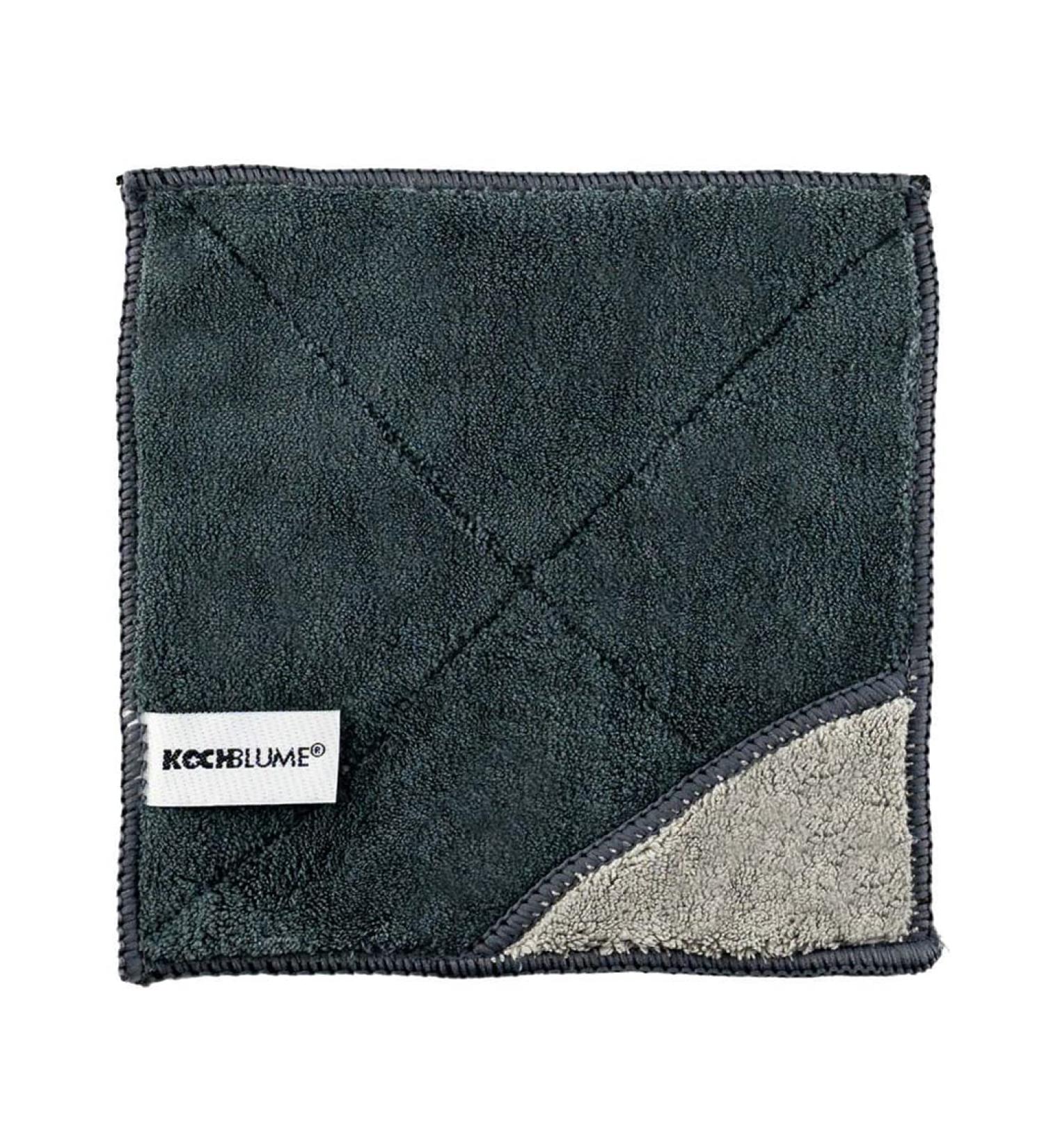 Kochblume Microfiber Cloth 18x18 cm | Anthracite & Light Grey | Premium Cleaning Cloth for Home & Kitchen - Buy Online on GoSupps.com