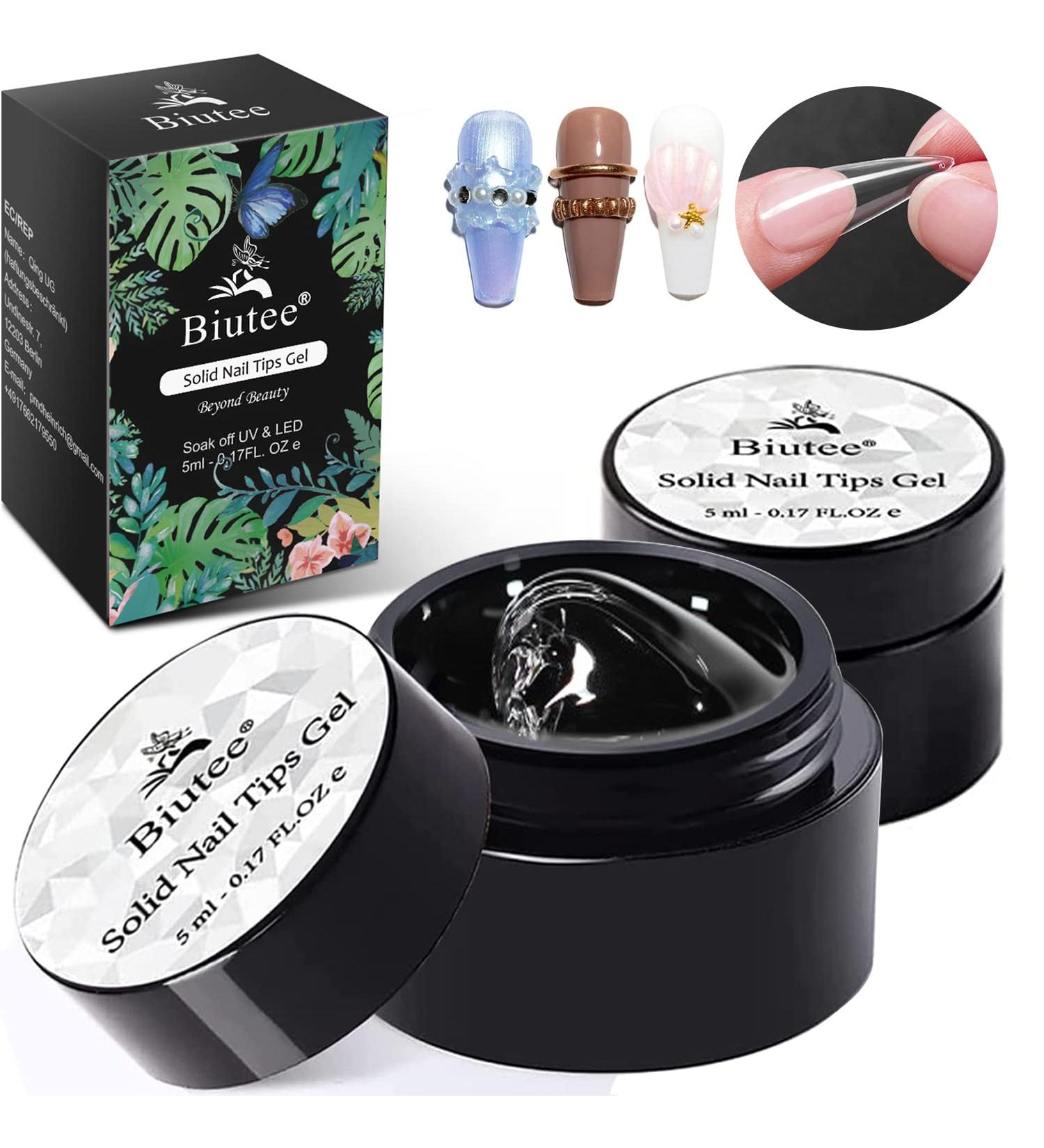 Solid Nail Tips Gel for Professional Nail Extensions - 5g x 2 | High-Quality Nail Art Gel Paint & Glue - Buy Online on GoSupps.com