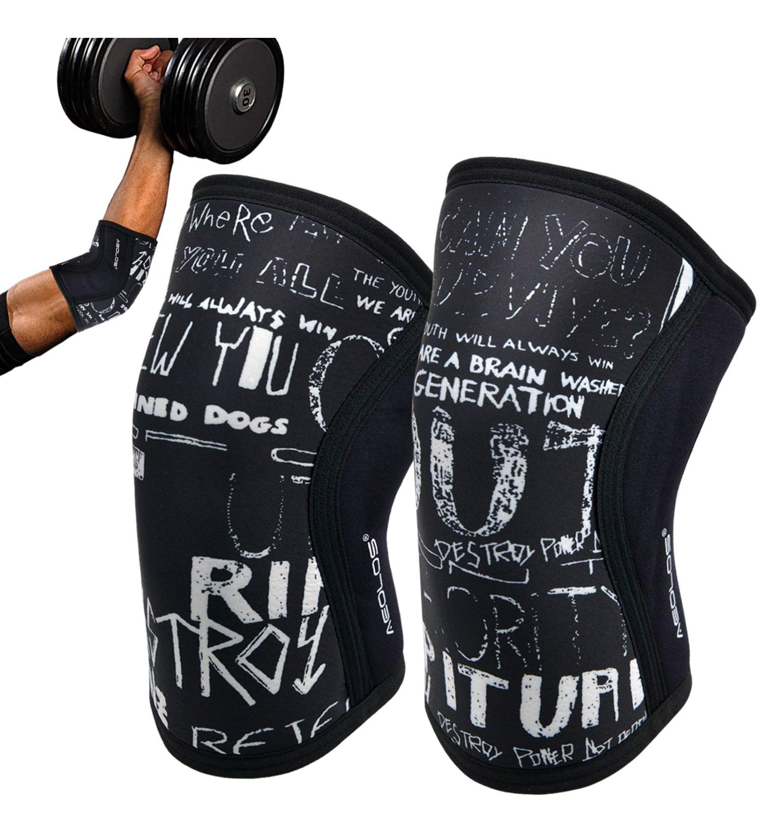 Elbow Sleeves Pair - Support for Squat Weightlifting Powerlifting & Cross Training - Small Black - Buy Online on GoSupps.com