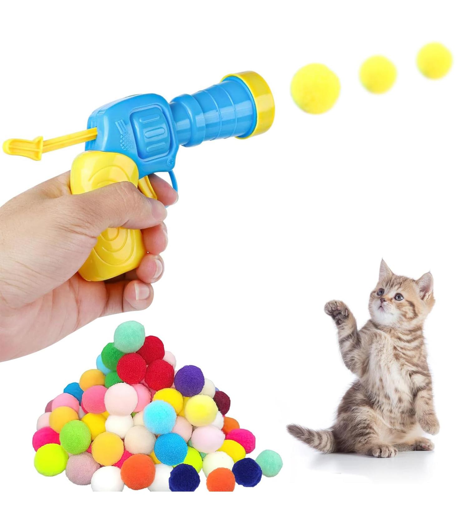 Jasminum 50-Piece Interactive Cat Toys Set | Noiseless Colorful Balls & Cat Toy Thrower for Indoor Cats - Buy Online on GoSupps.com