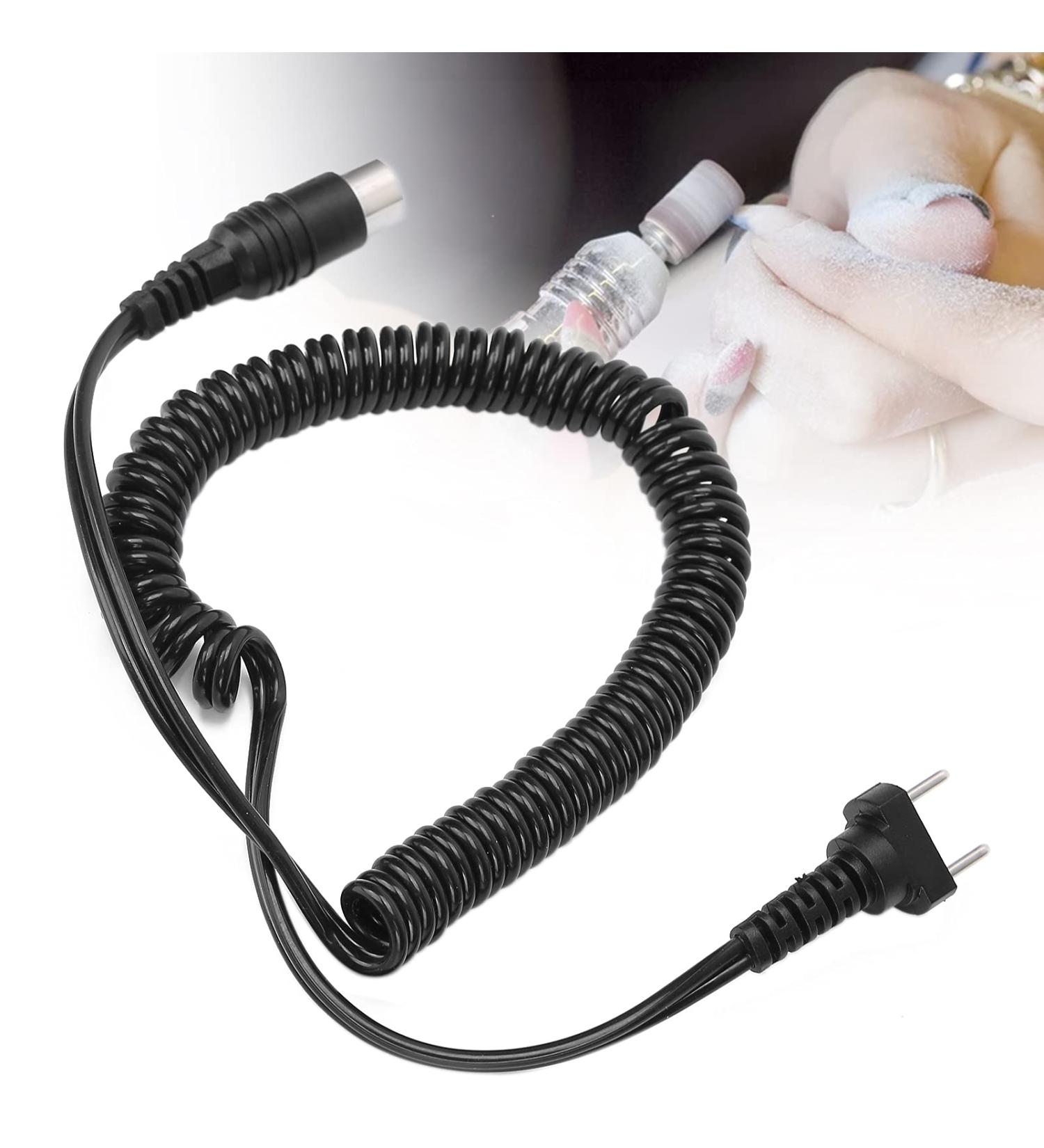 Replacement Power Cable for Nail Drill - Silicone & Alloy Mesh 3-Pin Connector | International Shipping Available - Buy Online on GoSupps.com