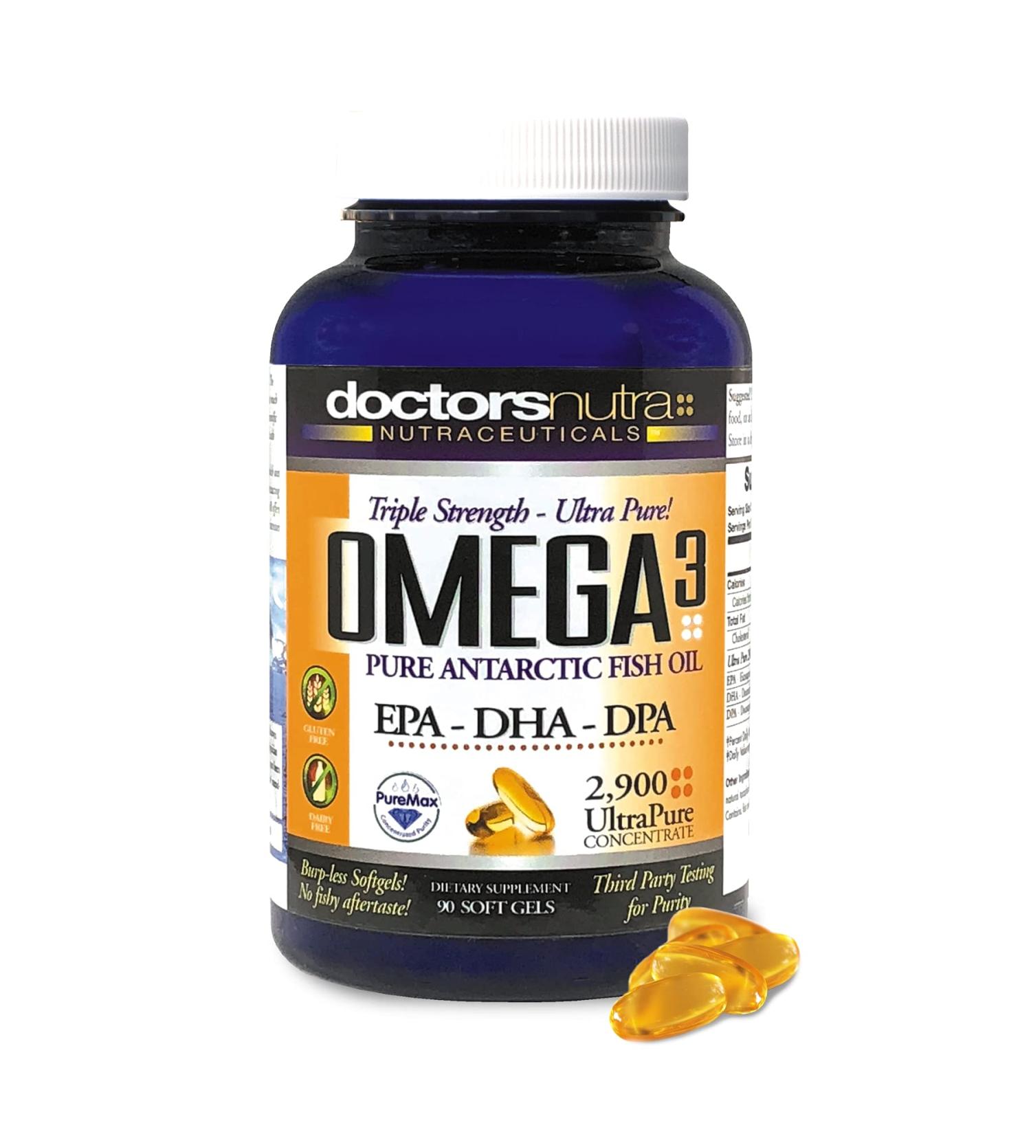 Doctors Nutra Nutraceuticals Omega 3 DPA Fish Oil 2 900 Milligrams Triple Strength Ultra Pure Concentrated EPA-DPA-DHA SoftGels - 30 Servings - Buy Online on GoSupps.com