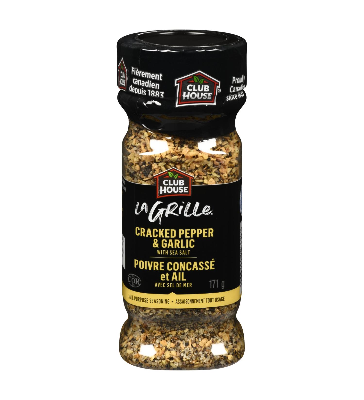 Club House La Grille Grilling Made Easy Cracked Pepper & Garlic with Sea Salt All Purpose Seasoning 171g - Buy Online on GoSupps.com
