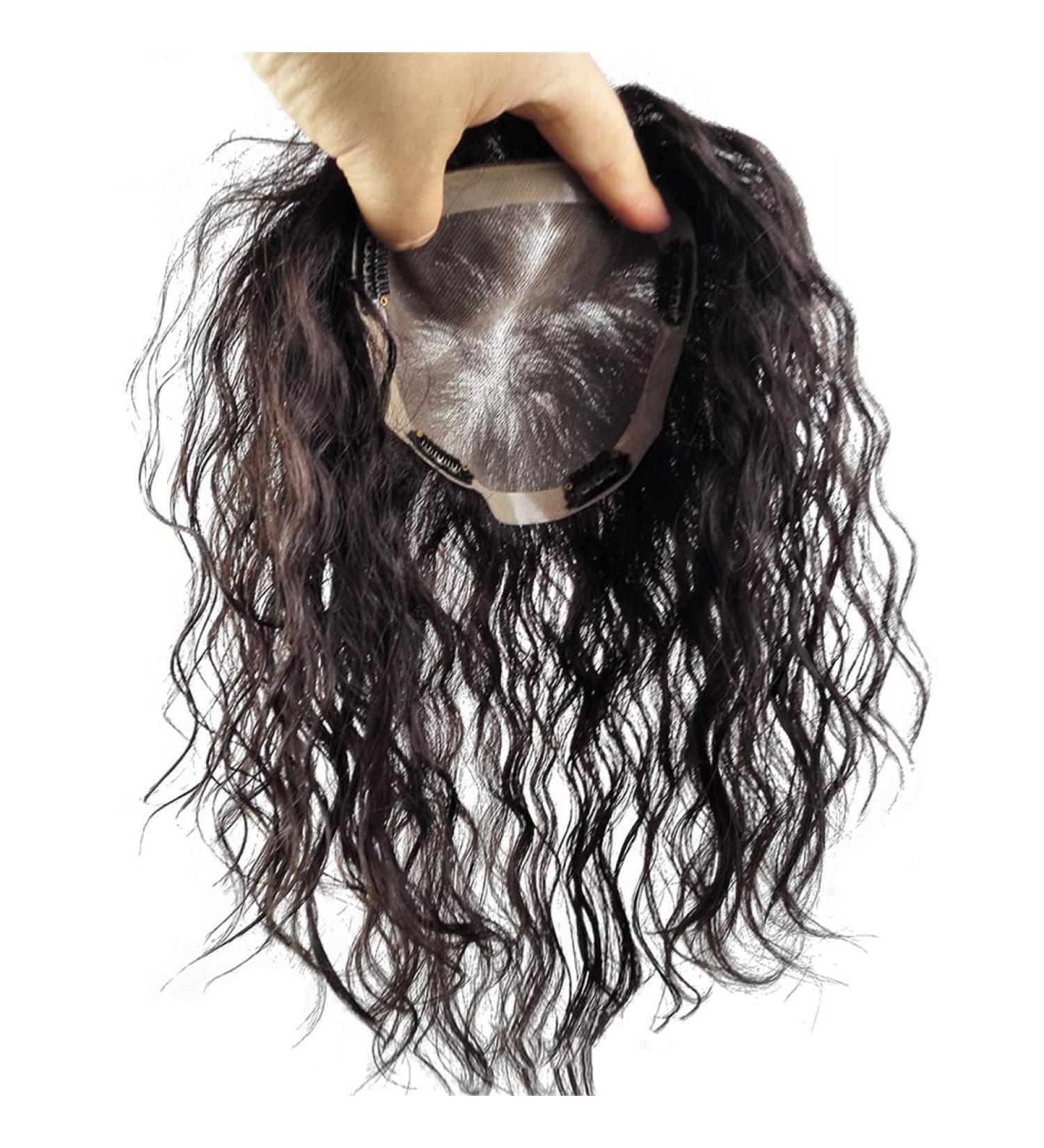 Real Hair Crown Attachment for Thin Hair - Mono-Crown Filler 12.7x14 cm Dark Brown 40.6 cm - Buy Online on GoSupps.com