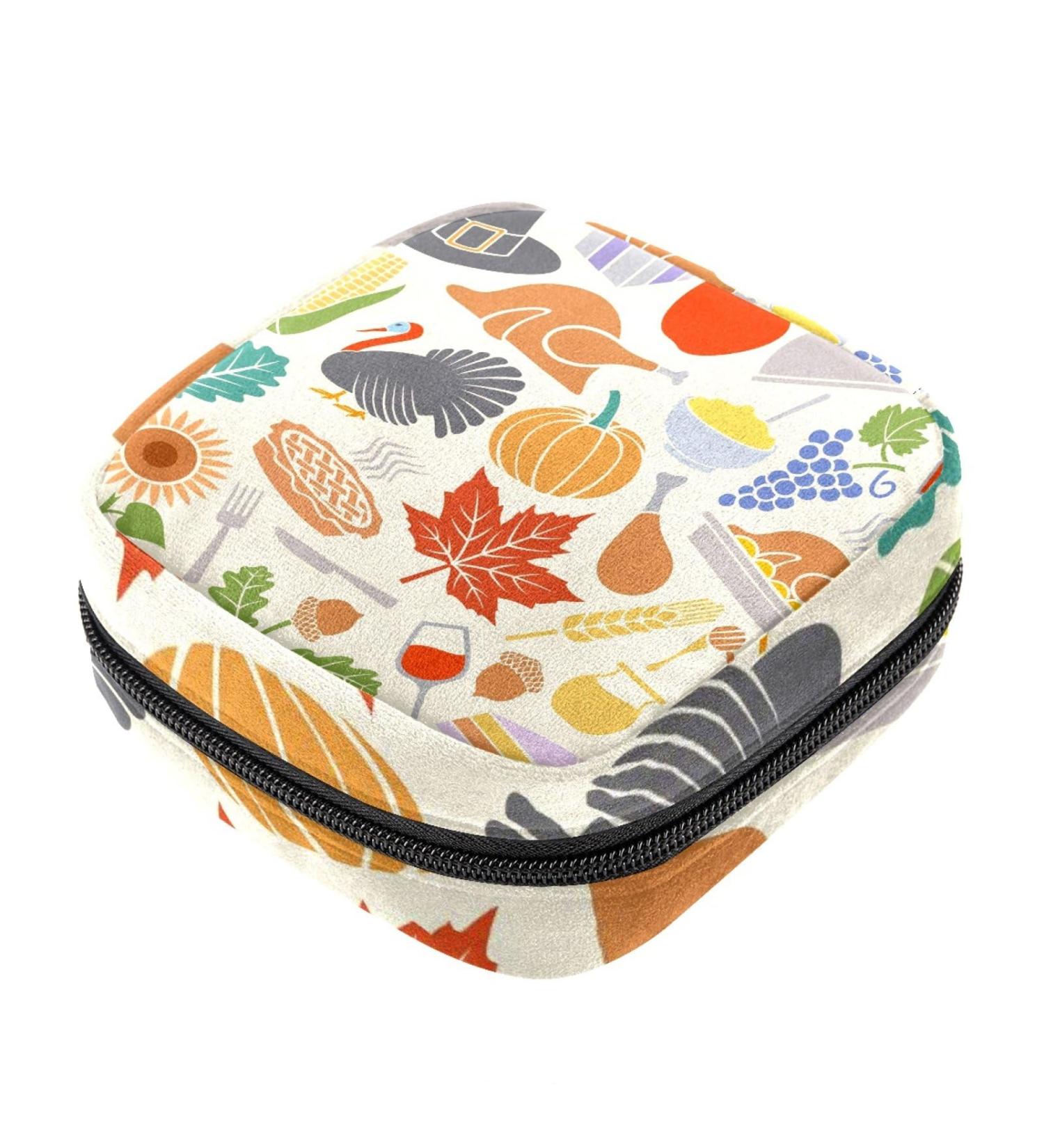 Pumpkin Turkey Leaf Period Storage Bag - Portable Menstrual Kit for Women, Teens, and Ladies - Menstrual Cup and Tampon Pouch - Color 9 - Buy Online on GoSupps.com
