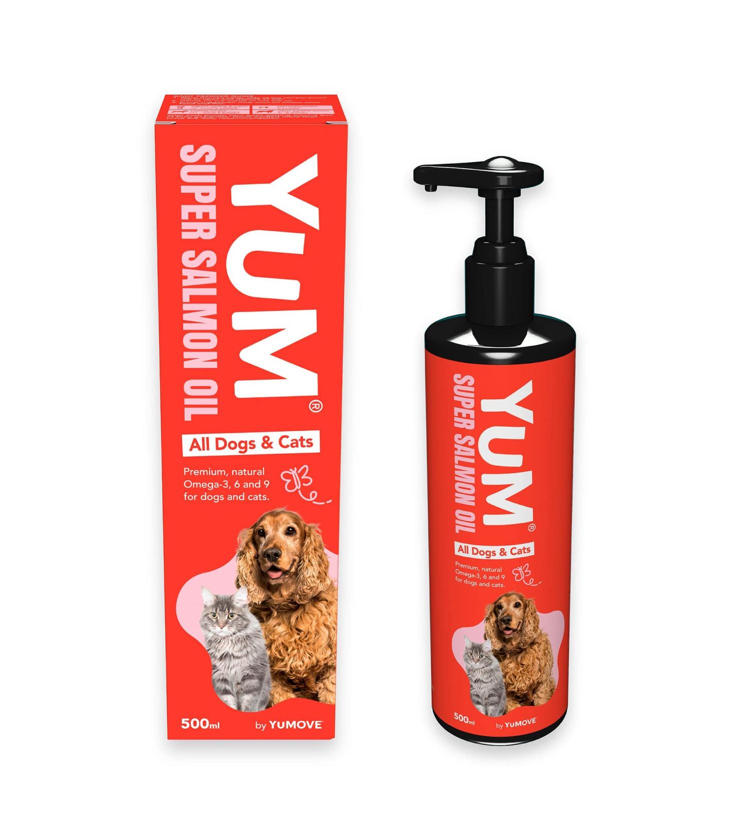 YuM by YuMOVE Super Salmon Oil | Natural Omega-3,6,9 Fish Oil Supplement | 500ml for Dogs and Cats - Buy Online on GoSupps.com
