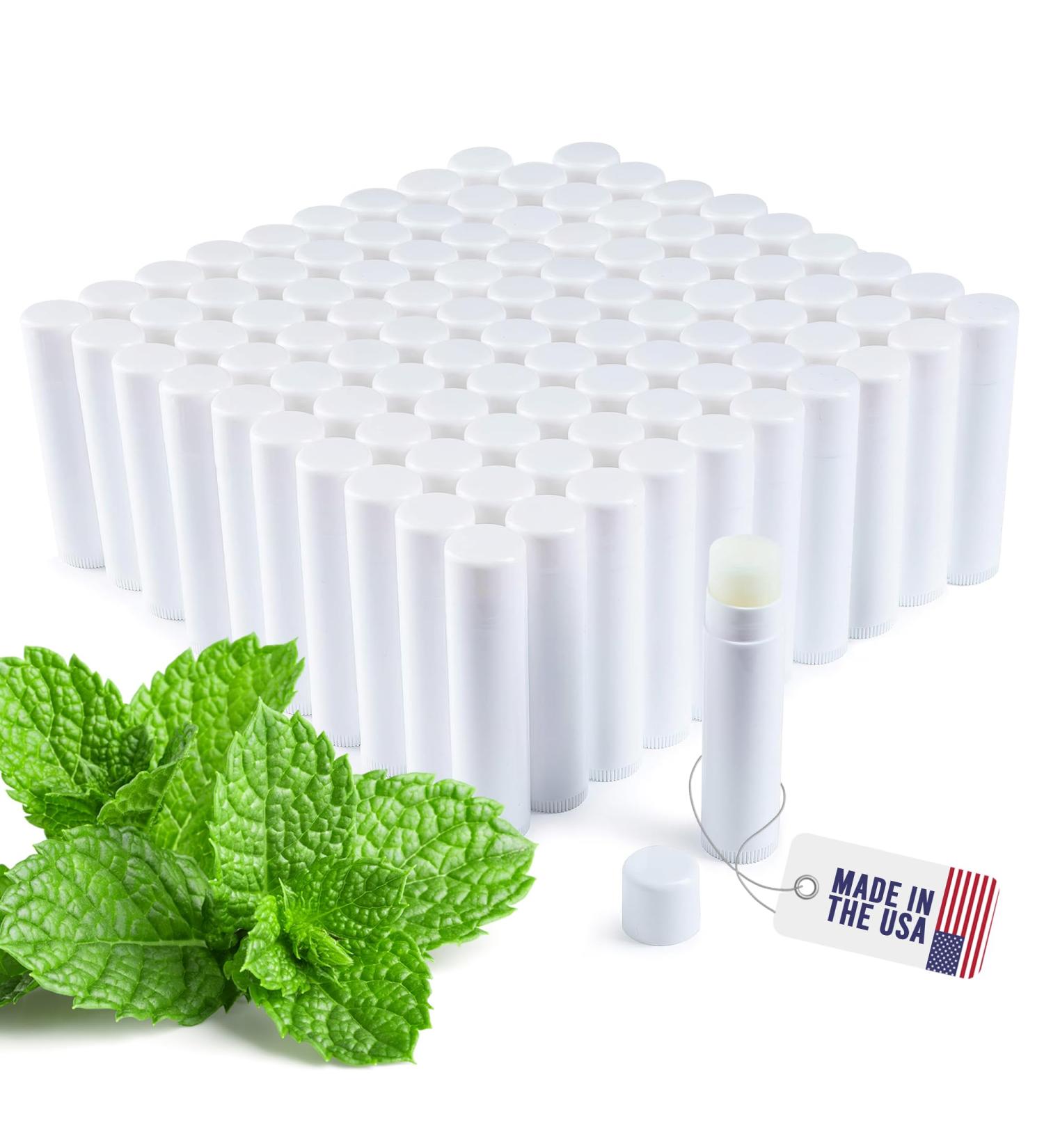 Lip Balm Bulk Unlabeled - Made in USA Bulk Chapstick - Natural Ingredients Vitamin E Shea Butter - Custom Chapstick Bulk For Party & Wedding Favors (100 Count Peppermint) - Buy Online on GoSupps.com