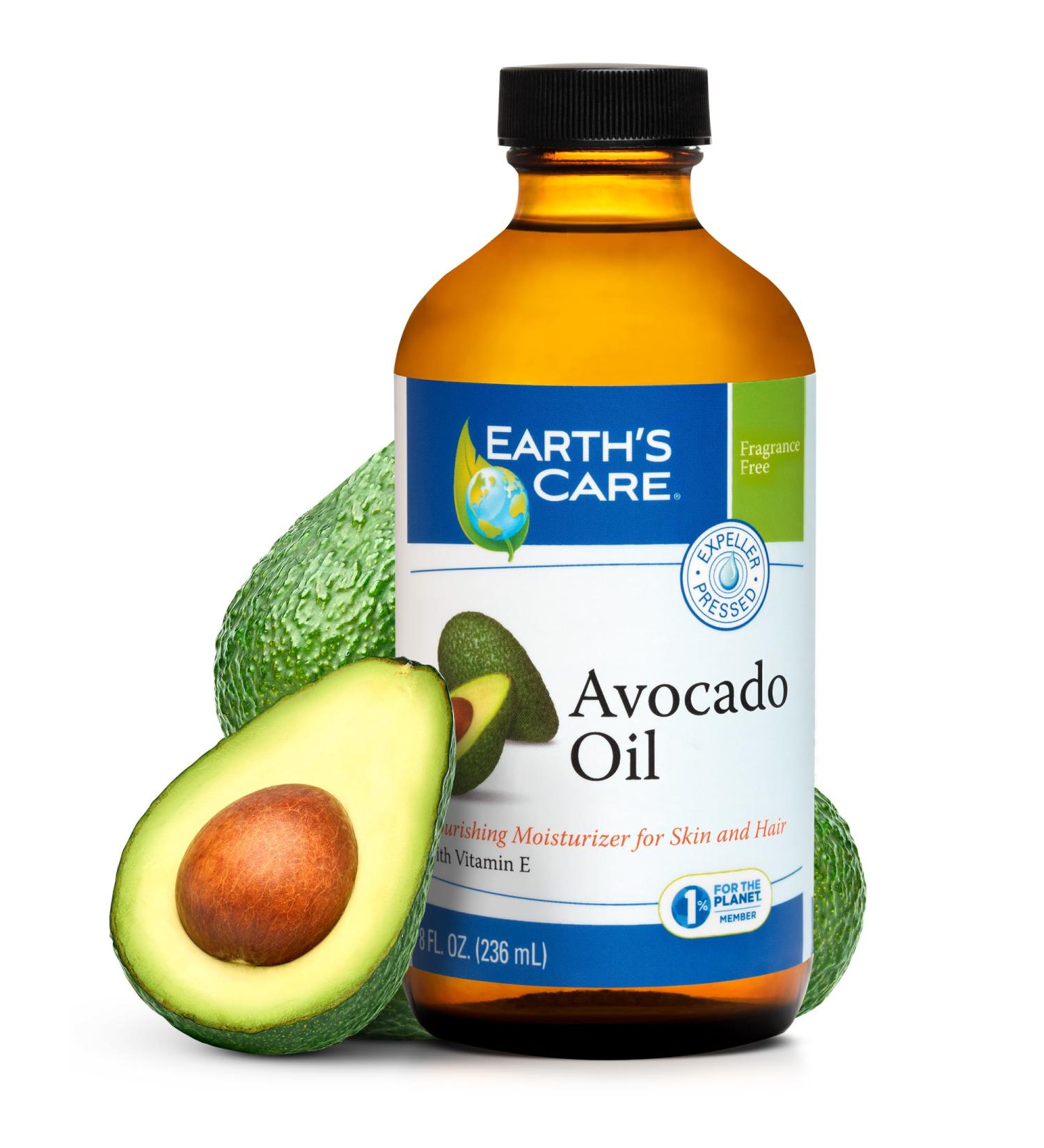 Earth s Care Avocado Oil - Nourishing Hair & Skin Treatment with Vitamin E | 8 FL OZ Glass Bottle - Buy Online on GoSupps.com