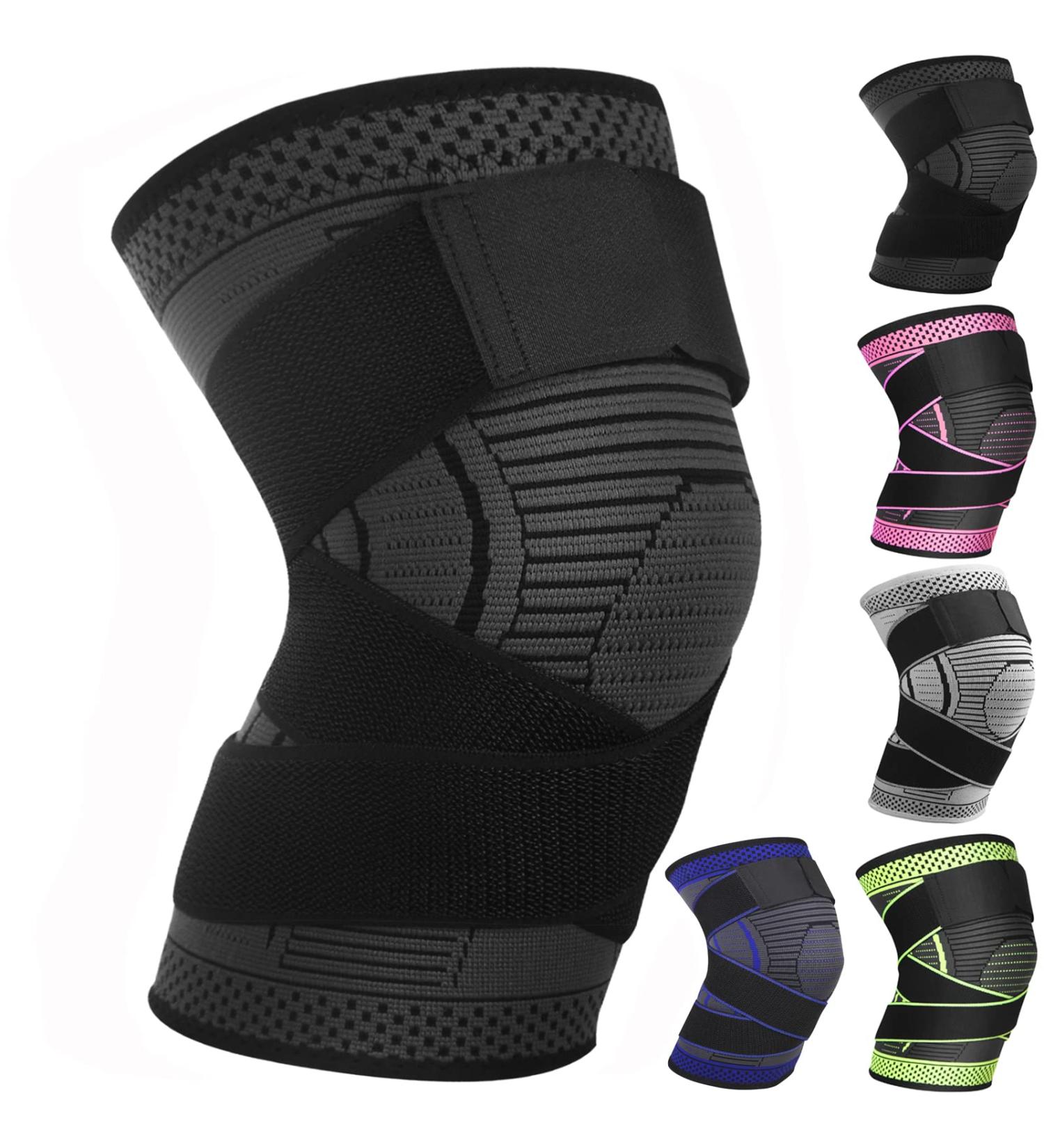 Ruilala Adjustable Knee Brace - Anti-Slip Compression Sleeve for Meniscus Tear, Arthritis, Tendinitis - Large Black - Buy Online on GoSupps.com