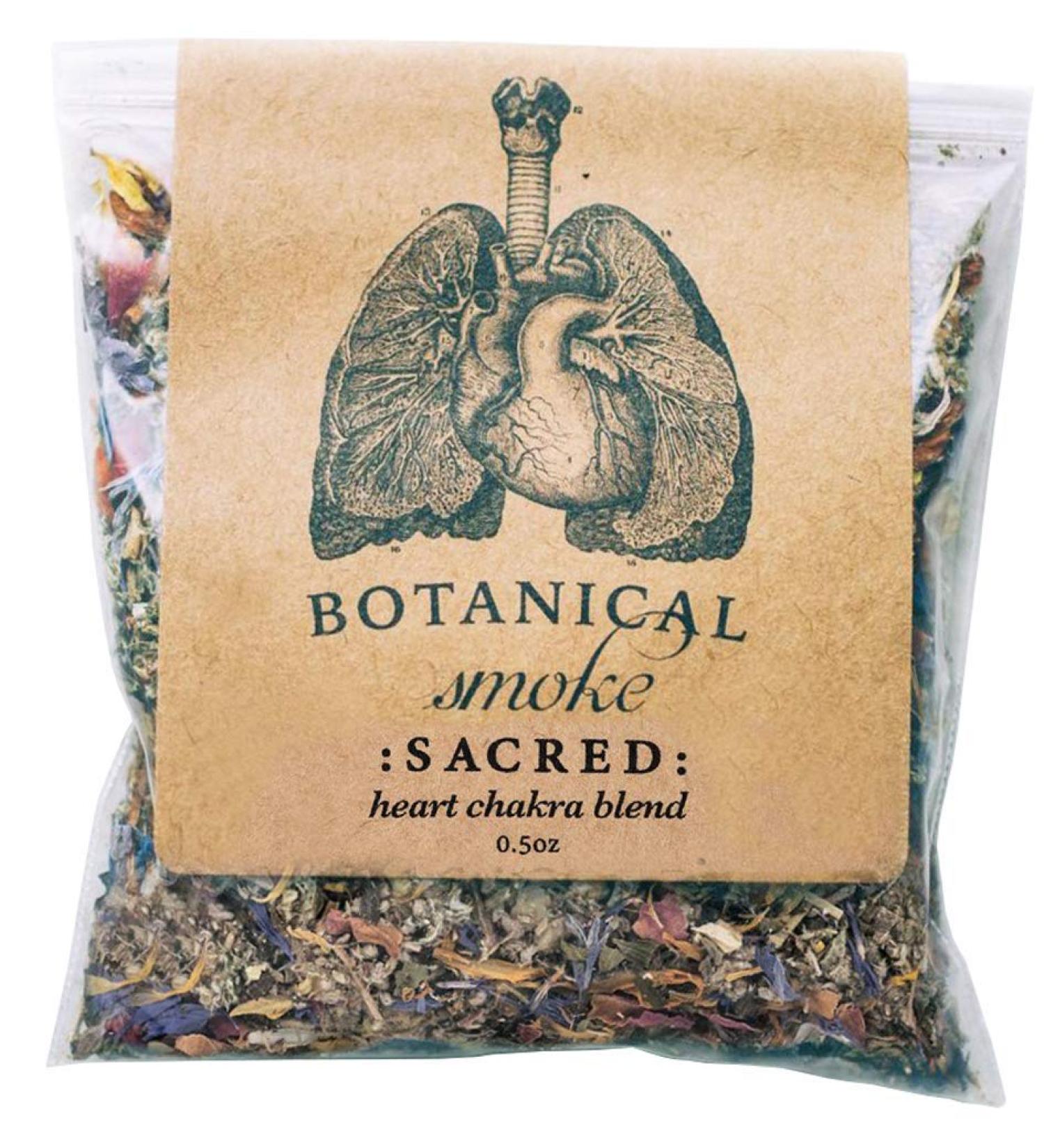 Anima Mundi Botanical Sacred Smoke - Organic Herbal Smoking Blend with Mugwort, Rose Petals & Calendula Flowers | Heart Chakra Blend - 0.5oz - Buy Online on GoSupps.com