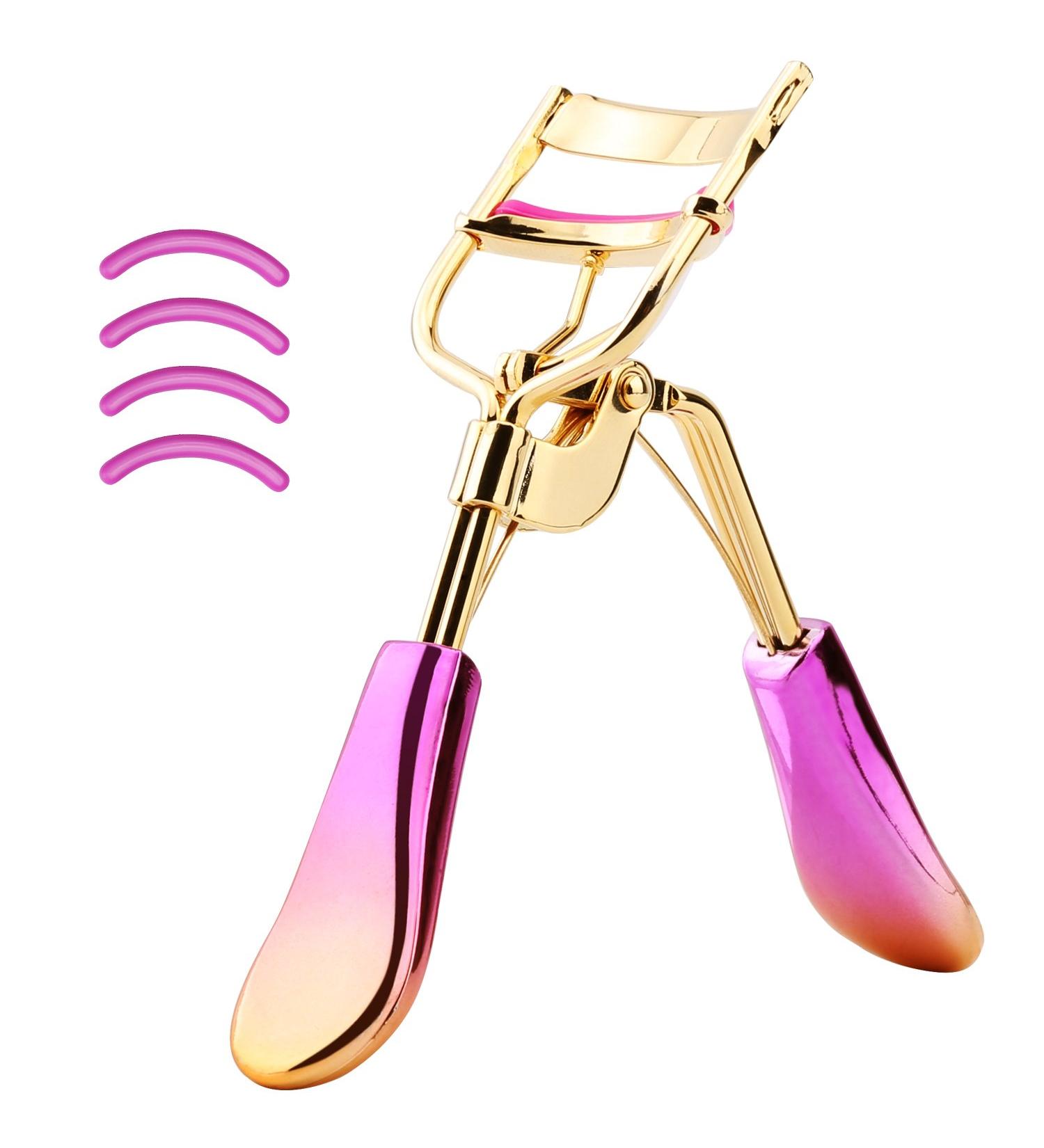 Luxspire Pink Eyelash Pliers - Professional Metal Curlers with Silicone Replacement Pads for All Eye Shapes - Perfect for Eyelash Lifting - Buy Online on GoSupps.com