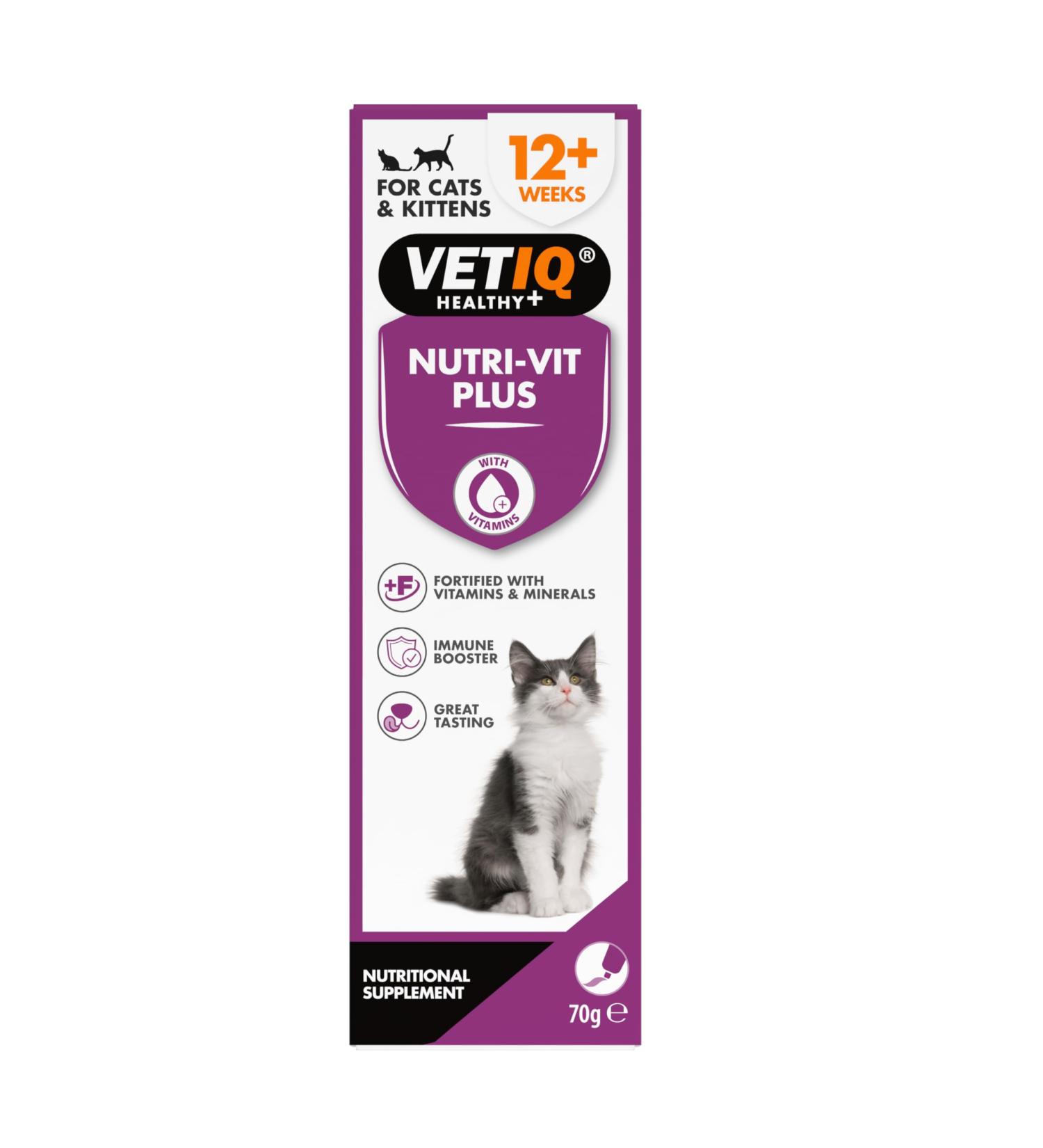 VETIQ Nutri-Vit Plus for Cats (70g) - Essential Cat Supplement for Illness Recovery and Energy Boost - Buy Online on GoSupps.com