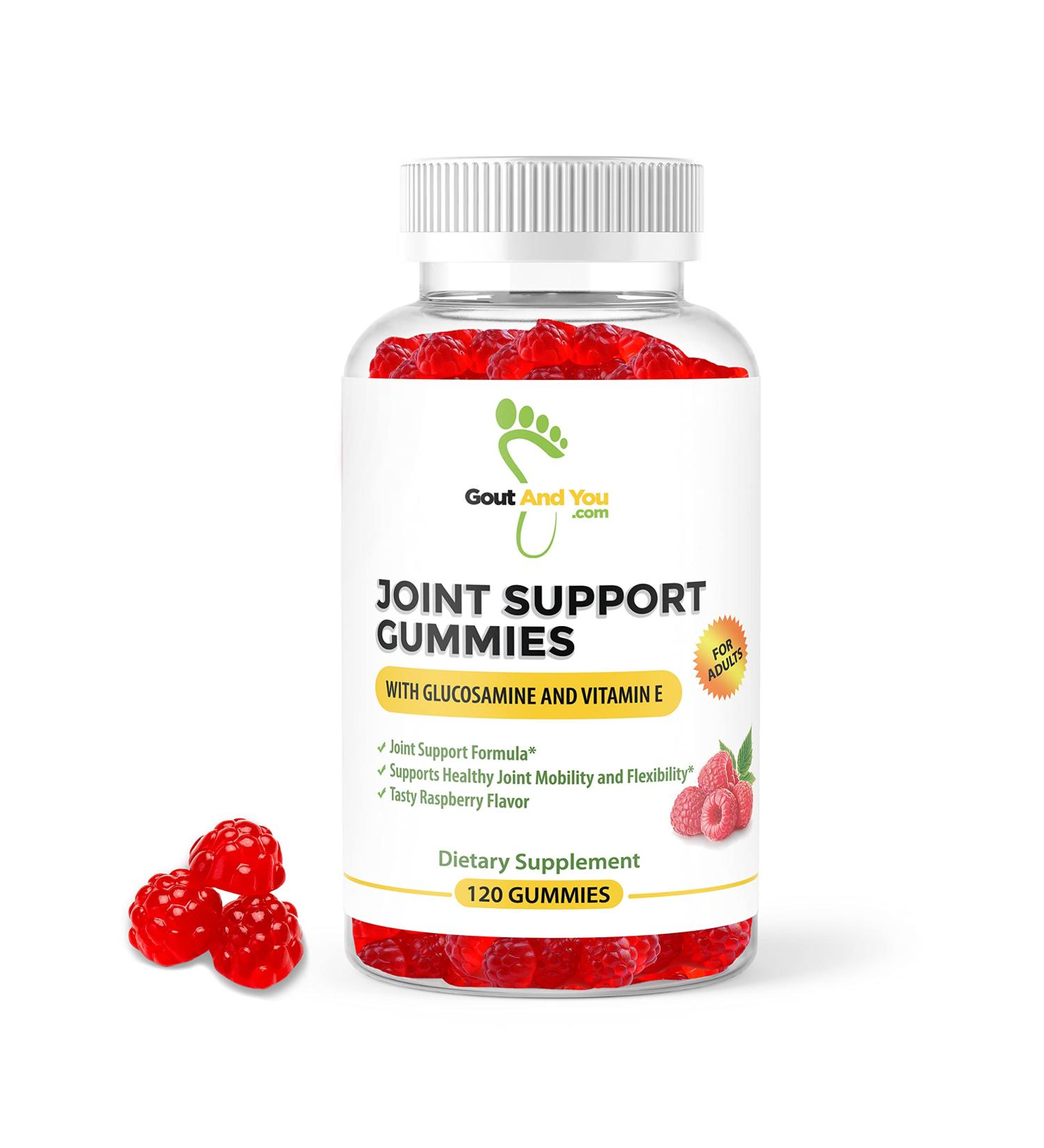 Extra Strength Joint Support Chewable Gummies with Glucosamine & Vitamin E - 120 Natural Gummies for Joint Health & Flexibility - Buy Online on GoSupps.com