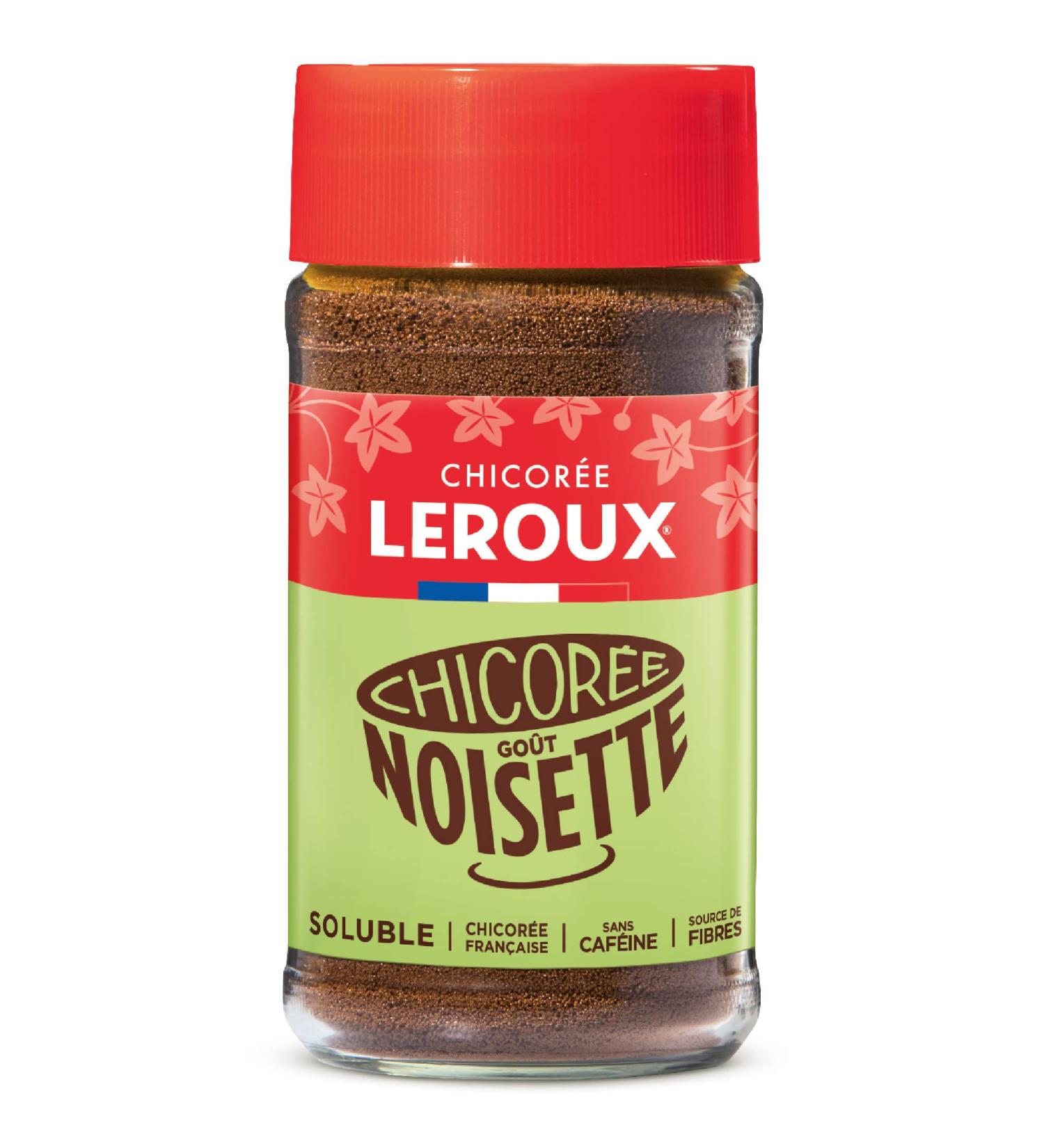 Leroux - Soluble Chicory Hazelnut - 100% Plant Origin - Chicory Grown in France - Source of Fiber No Added Sugars - 100g Jar - Buy Online on GoSupps.com