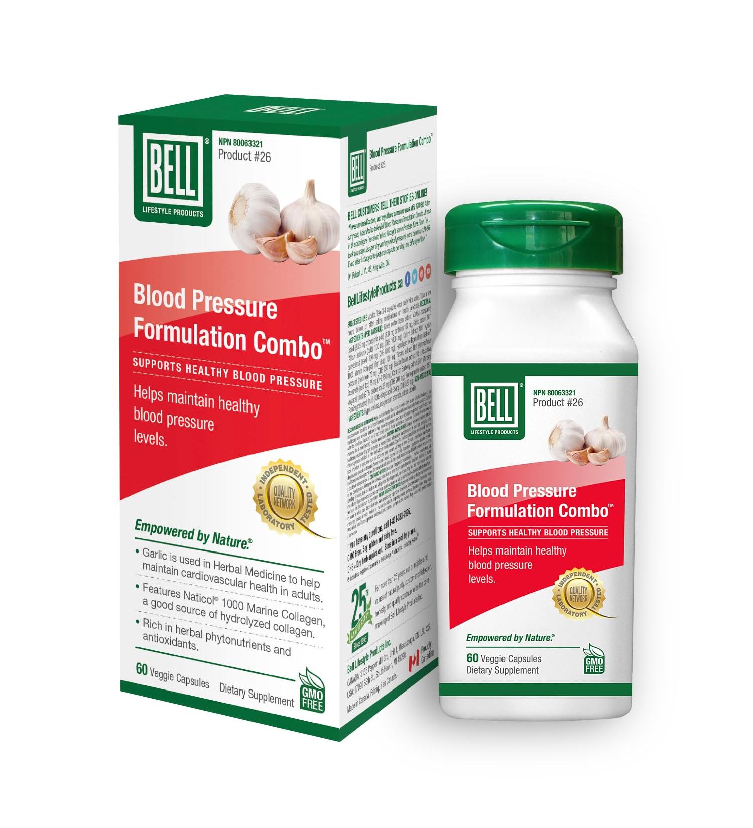 Bell Blood Pressure Formulation Combo - Unique Natural Blend of Green Coffee Bean Extract Garlic & Celery Seed Extract - Lower Blood Pressure Supplements - 60 capsules Vegan Non-GMO 60 count (Pack of 1) - Buy Online on GoSupps.com