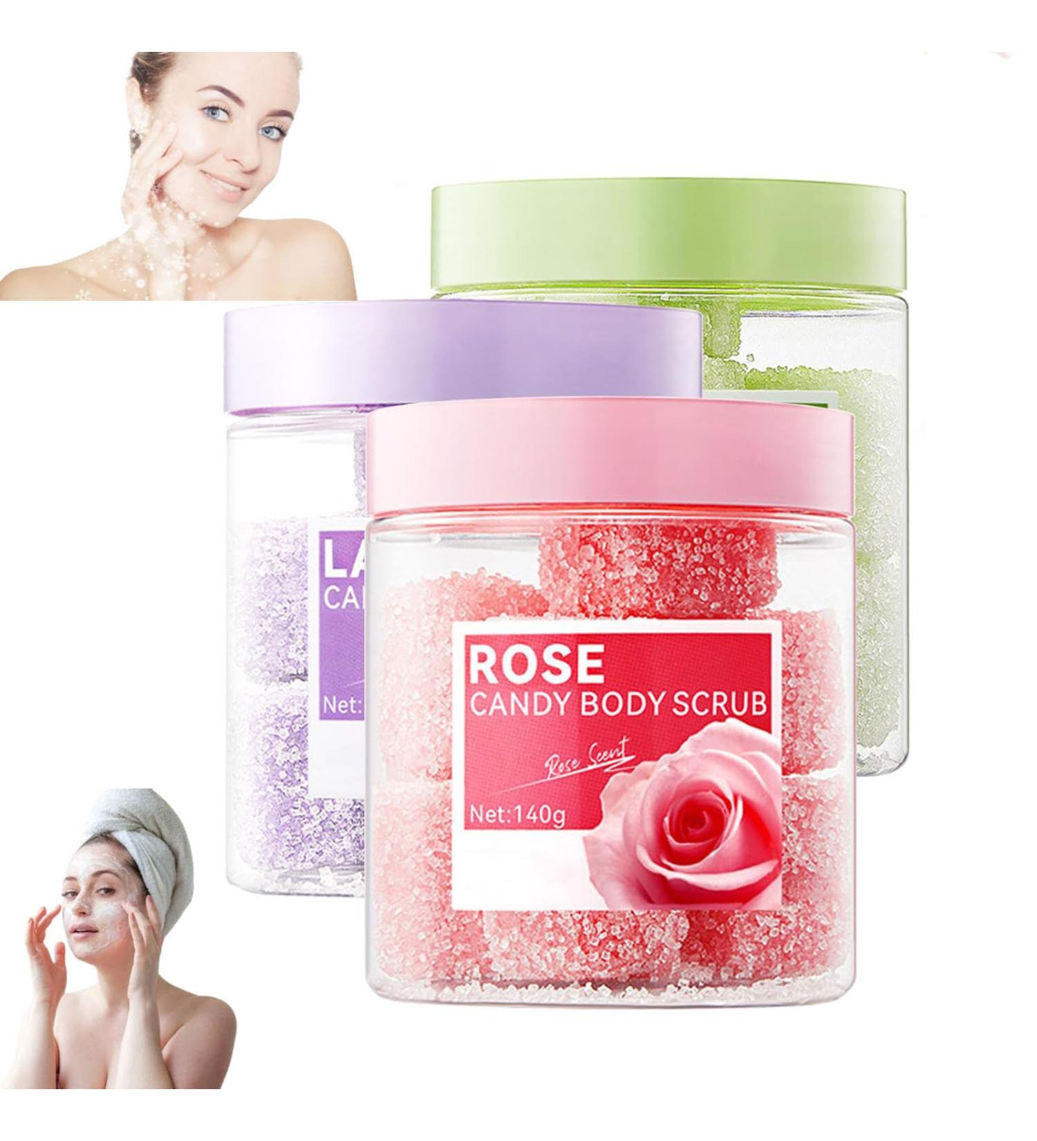 Veenourish Glow Sugar Scrub Glow Sugar Face Scrub Exfoliating Face Wash Clean Sugar Body Scrub Sugar Scrub for Body Face Feet Scrub for All Body (Lavender Avocado Pink) - Buy Online on GoSupps.com