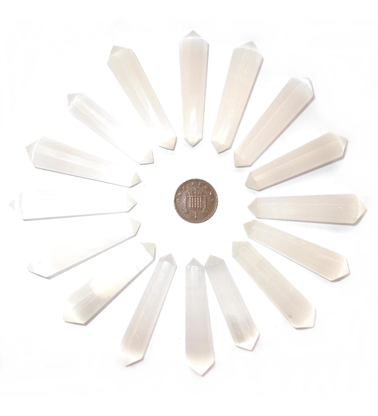 1 x 12 Cut DT Crystal Vogel Wand Point 40-60mm (Selenite)
