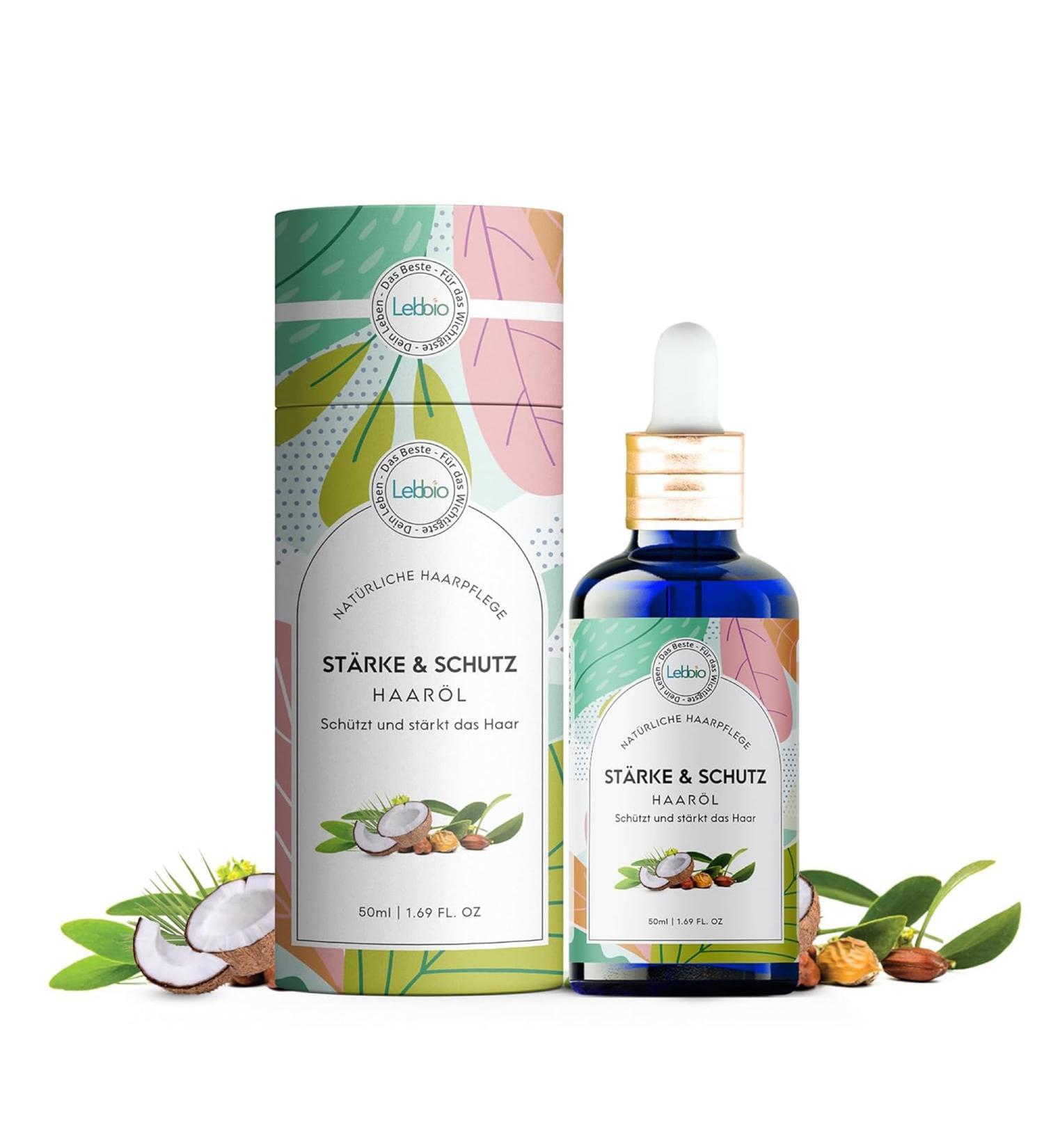 Lebbio Force & Schutz Hair Oil - 50 ml - 100% Natural - Scalp and Hair Strengthening Oil for Healthy Hair Growth - Stimulates Hair Growth - Cure - Buy Online on GoSupps.com