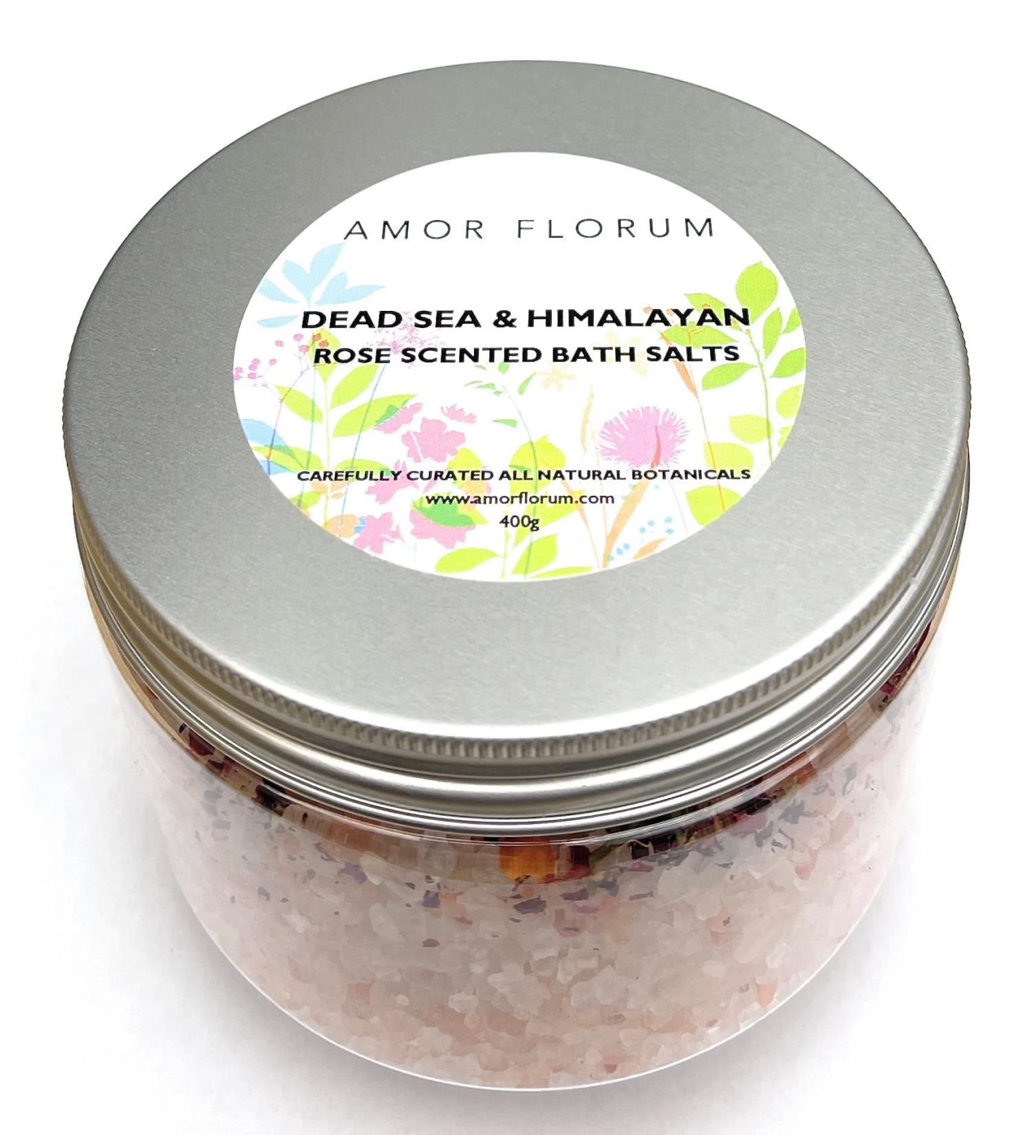 100% Naturel SEL DE L'HIMALAYA ET DE LA MER MORTE pour le BAIN - ROSE - 400g - par AMOR FLORUM Sel Rose de l'Himalaya Sel de la Mer Morte. Infus d'Huiles Th rapeutiques pour Hydrater votre Peau. - Buy Online on GoSupps.com