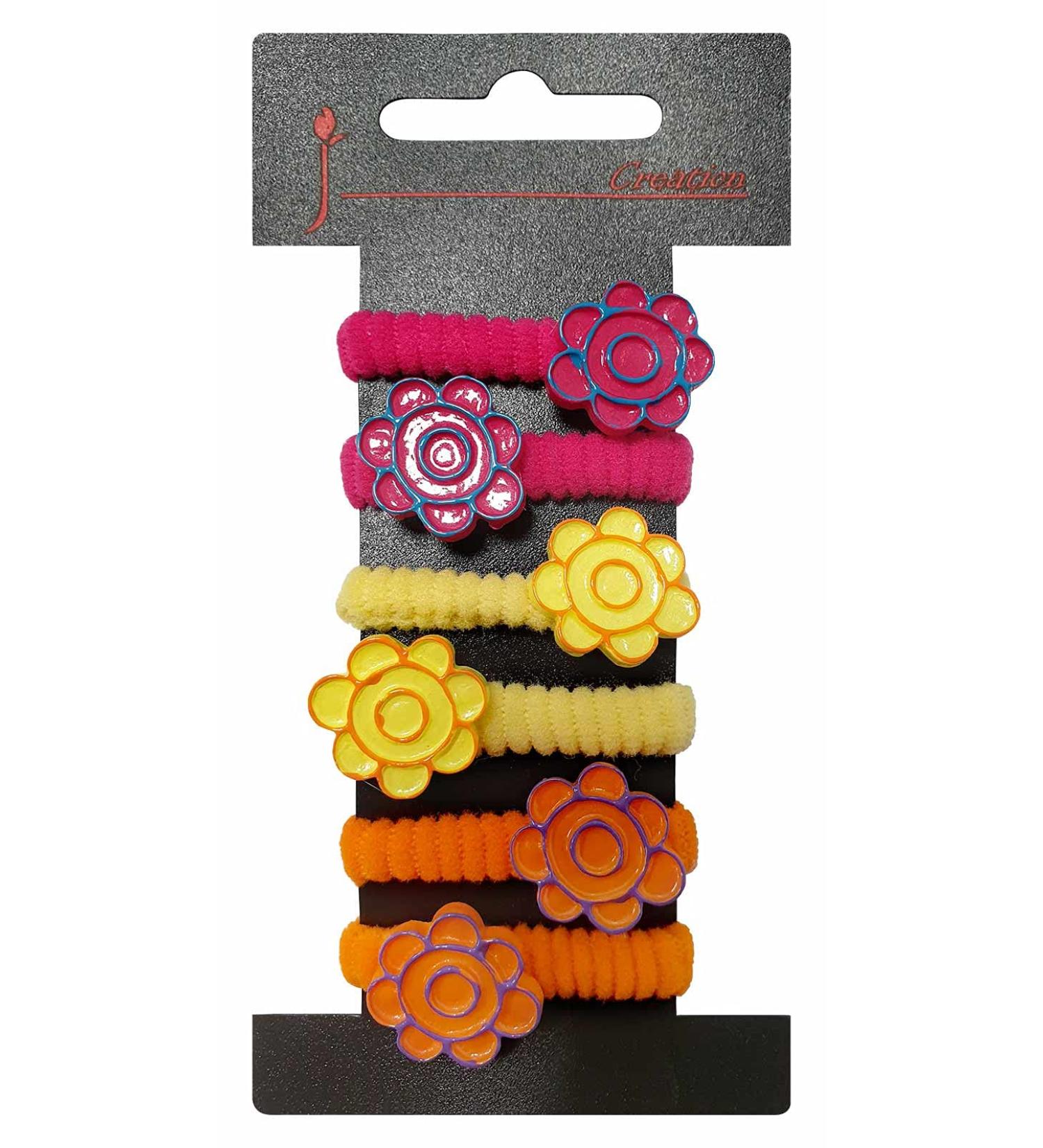 Soft children hair tie with flower motif