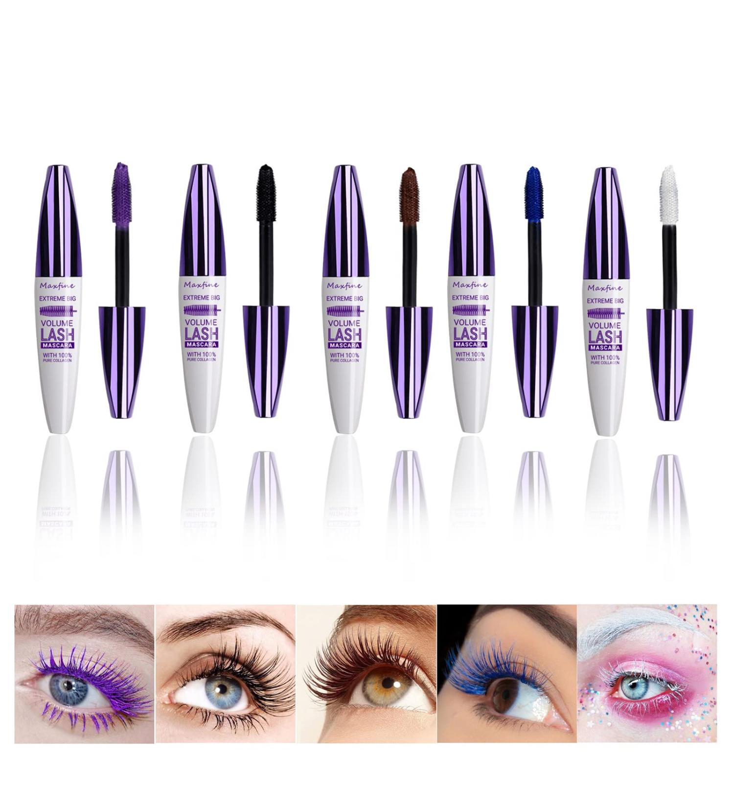 5Pcs Waterproof Colored Mascara Volumising & Lengthening Mascara - Long-Lasting Brown Mascara for eyelashes Colorful Thick Mascara Eye Makeup Professional Eye Cosmetics for Women and Girls #002 - Buy Online on GoSupps.com
