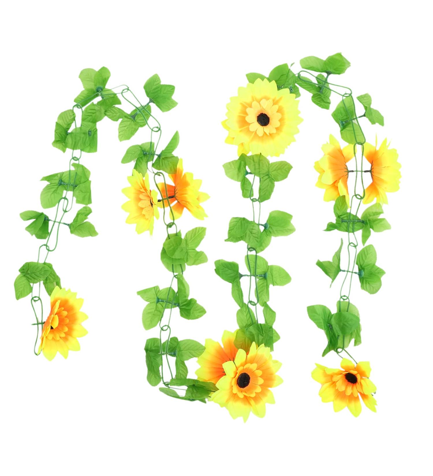 LIFKICH 2pcs Simulated Sunflower Faux Hanging Flowers Hanging Fake Flower Garland Silk Flowers Hanging Faux Sunflower Vine Sunflower Adorn Decoration for Home Greenery Plastic Rattan Leaf - Buy Online on GoSupps.com