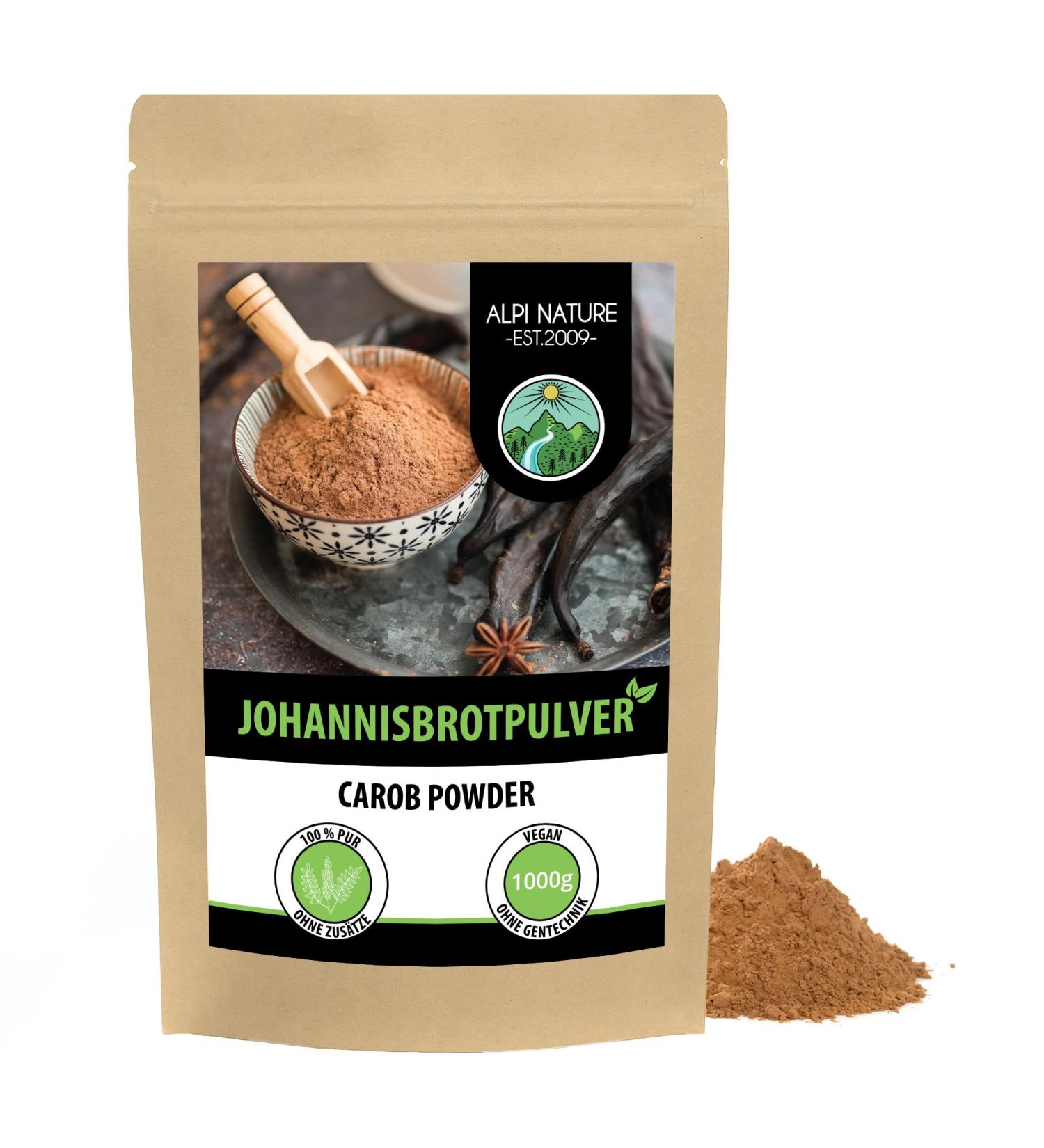 Buy 1kg Carob Powder | Natural Johannisbrot Flour - Gently Dried & Ground for Baking - Buy Online on GoSupps.com