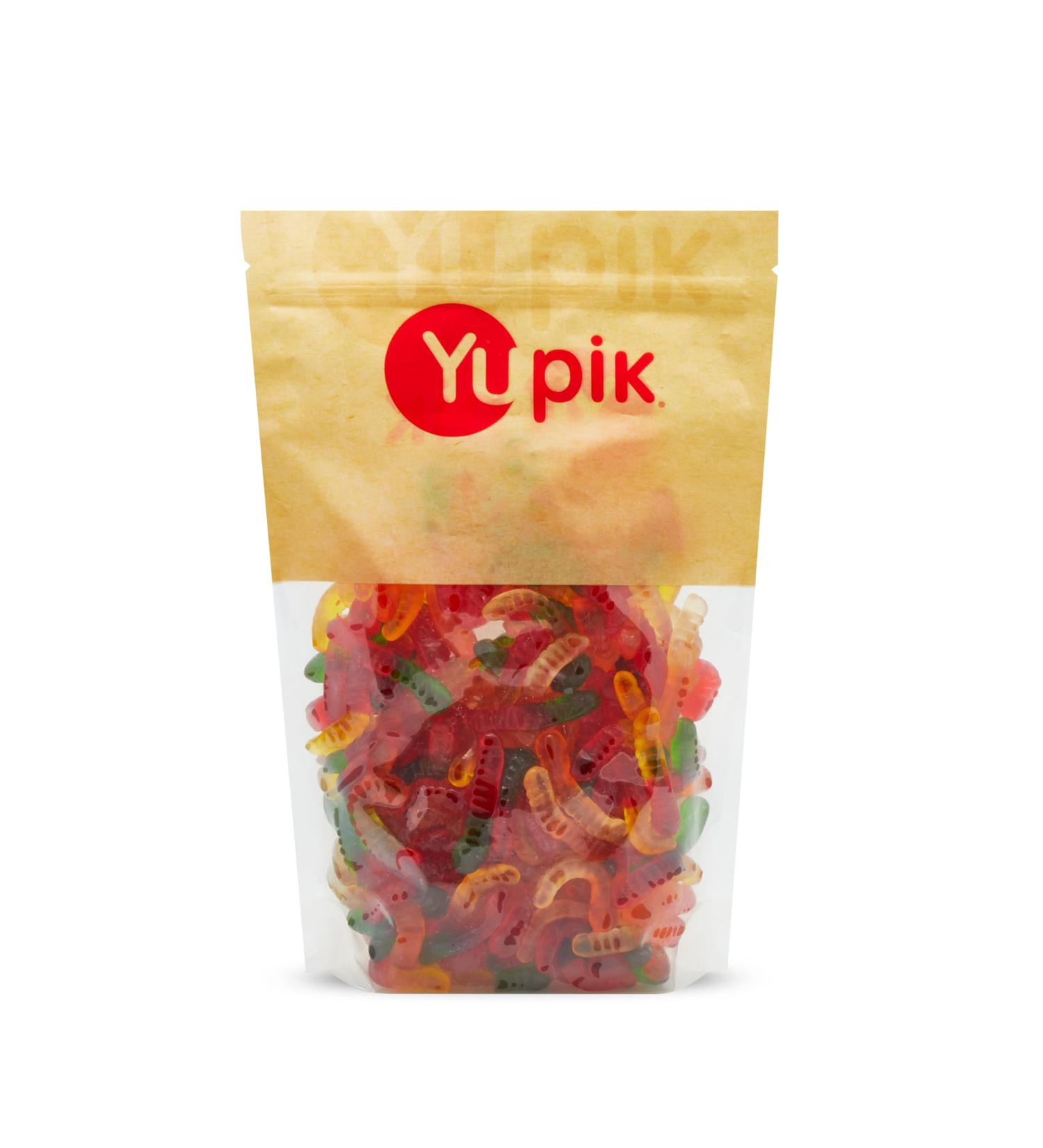 Yupik Mini Gummy Worms 1 kg 6 Count Gluten-Free Dual-Colored Fruity Flavors Soft & Chewy 2" Gummies Fun Treat Sweet Candy Delicious Snack Ideal for Gifting Holidays & Baking 6 kg