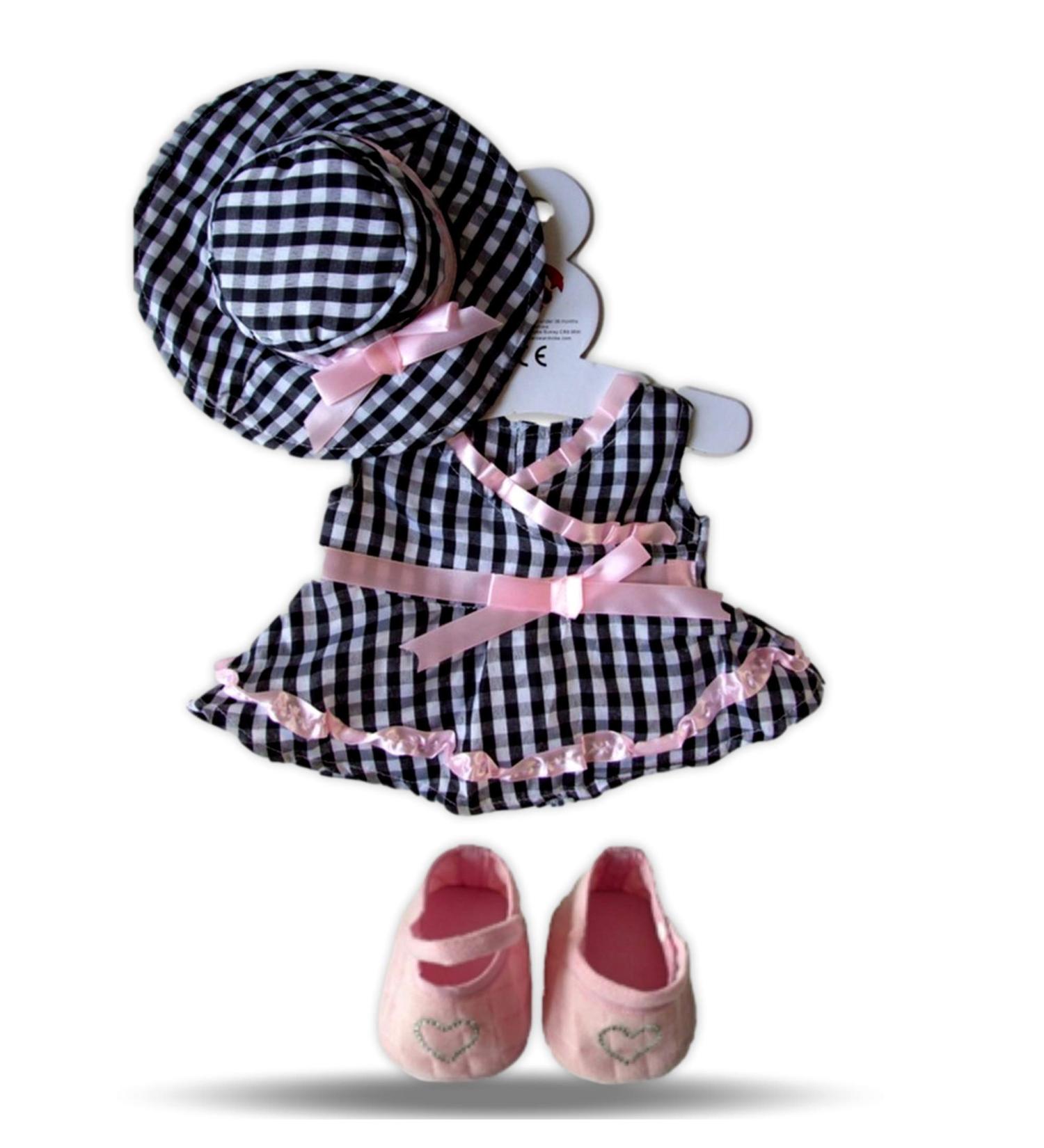 Build a Bear Wardrobe Checked Dress, Hat & Shoes Set - Fits Build-A-Bear Teddy Bears - Buy Online on GoSupps.com