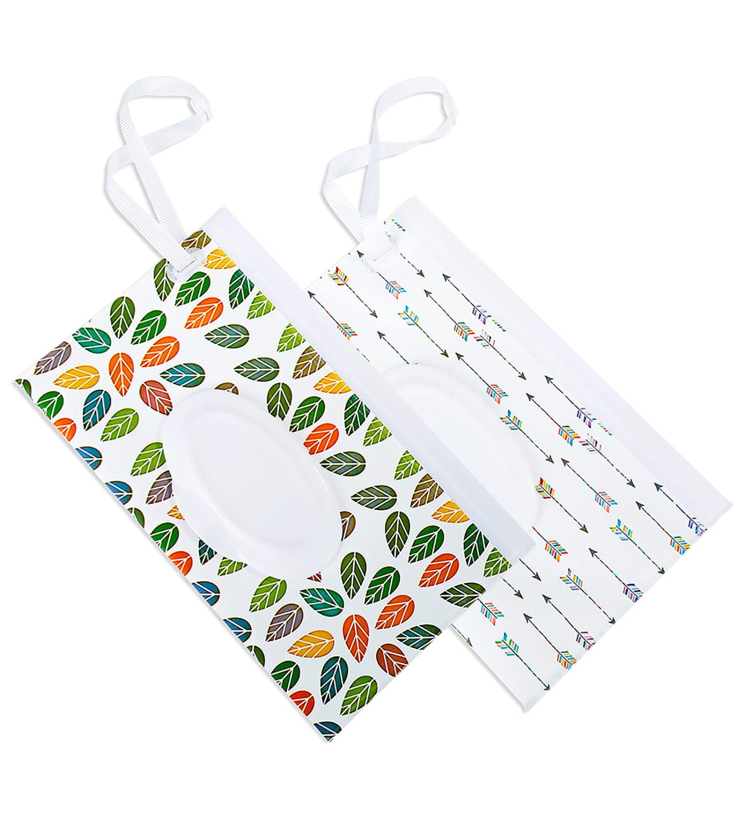 Provone 2PCS Wet Wipe Pouch Travel Wipes Case Reusable Refillable Wet Wipe Bag Travel Wipes Dispenser Wipe Pouches for Baby or Personal Style 01 - Buy Online on GoSupps.com
