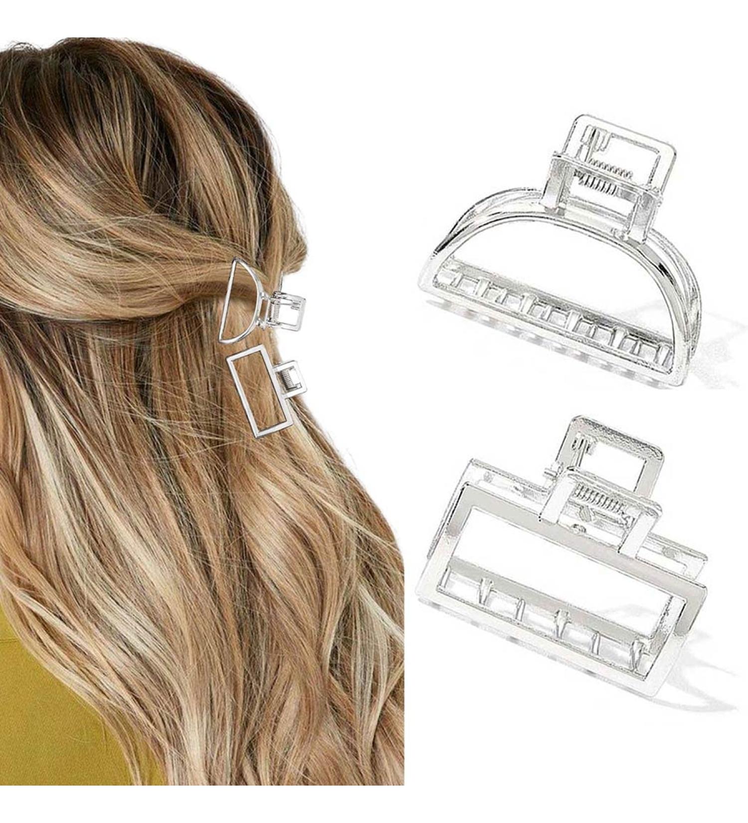 Brinie Silver Mini Non-Slip Hair Clips - Set of 2 | Daily & Party Hair Accessories for Women and Girls - Buy Online on GoSupps.com