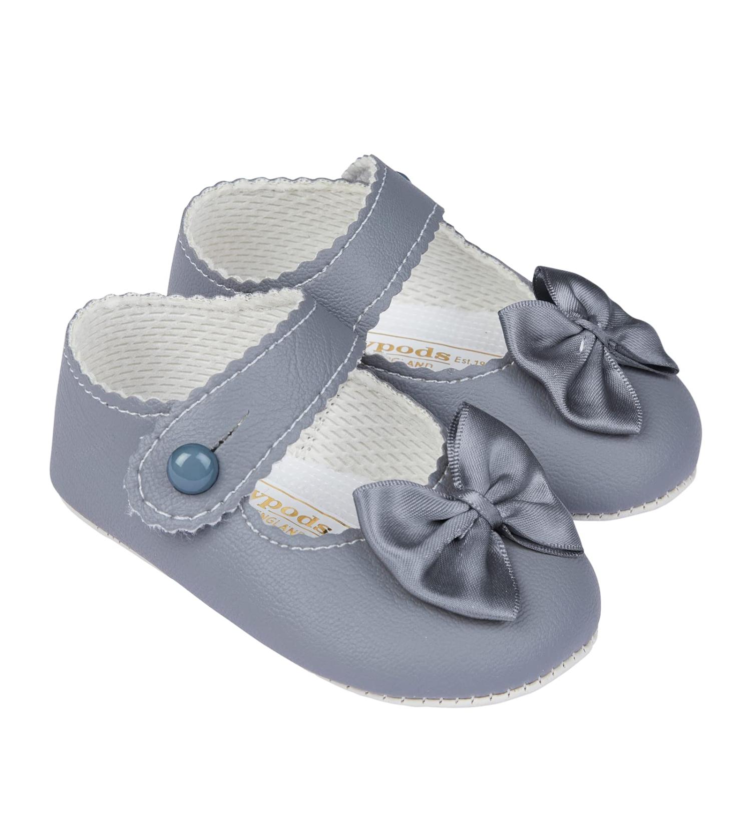 Baypods Baby Shoes for Girls - Soft Soled Pre Walker Shoes - Made in England - Grey - Buy Online on GoSupps.com