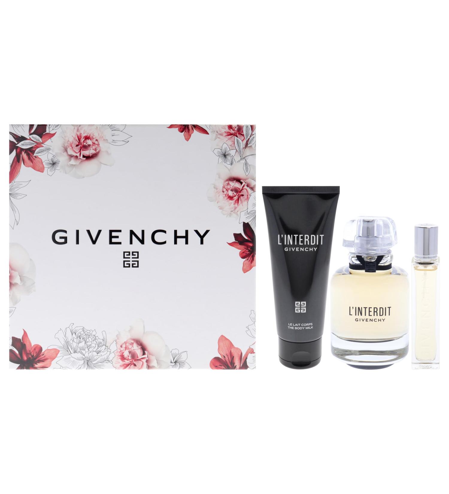 Givenchy LInterdit for Women - 3 Pc Gift Set 2.7oz EDP Spray 0.42oz EDP Spray 2.5oz Body Milk 5.62 Fl Oz (Pack of 1) - Buy Online on GoSupps.com