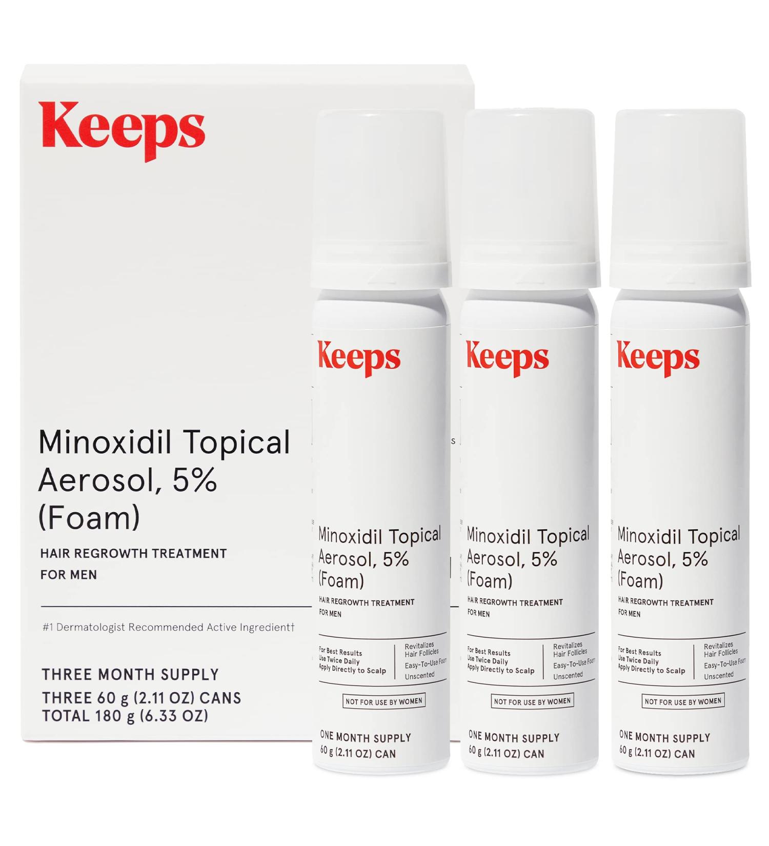 Minoxidil Foam 5% Hair Growth Treatment for Men - 3 Month Supply - Promotes Hair Regrowth and Slows Hair Loss - Thicker, Longer Hair - Buy Online on GoSupps.com