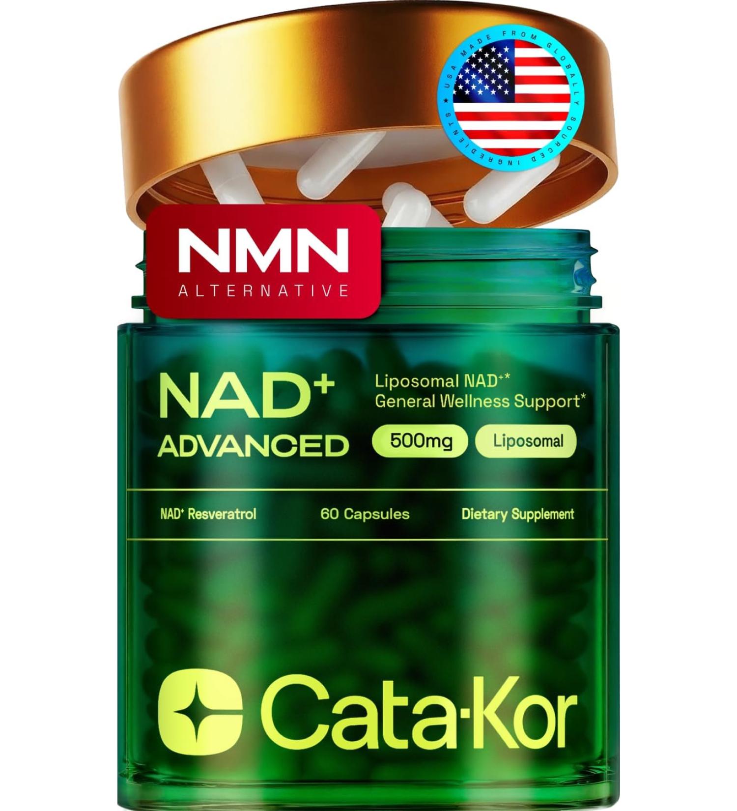 Liposomal NAD Supplement with Resveratrol – NMN Supplement Alternative – Third-Party Tested – 30-Day Supply – Advanced NAD+ Resveratrol - Buy Online on GoSupps.com