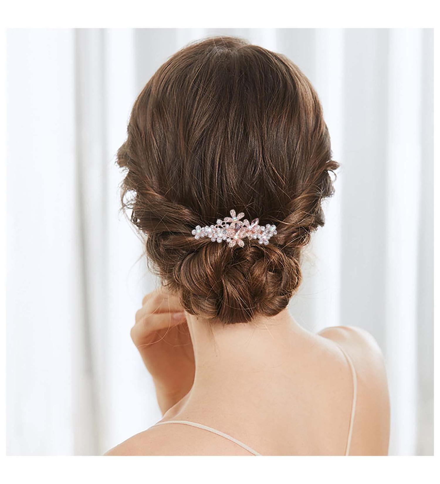 Cimenexe Bohemian Glitter Crystal Flower Hair Clip Barrette Cz Floral Hair Barrette Clip Rhinestone Spring Clip Hair Clip Gold Cz Hair Pins Clips Paved Flower Hair Barrette Cz Headwear Decorative - Buy Online on GoSupps.com