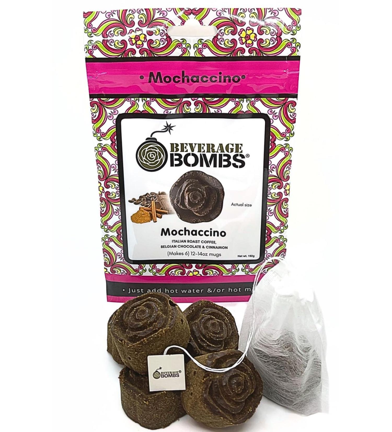 Beverage Bombs Diffusible Coffee Bombs Gift Pack Mochaccino - Italian Roast Coffee Belgian Chocolate and Cinnamon | Coffee or Latte | Gluten Free | Makes 6 Mugs 12-14 oz each - Buy Online on GoSupps.com