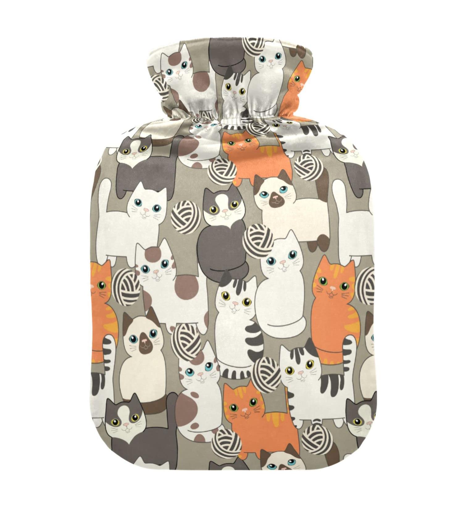 Funny Cartoon Cat Hot Water Bottle - 2L | Pain Relief & Heat Therapy | International Shipping - Buy Online on GoSupps.com
