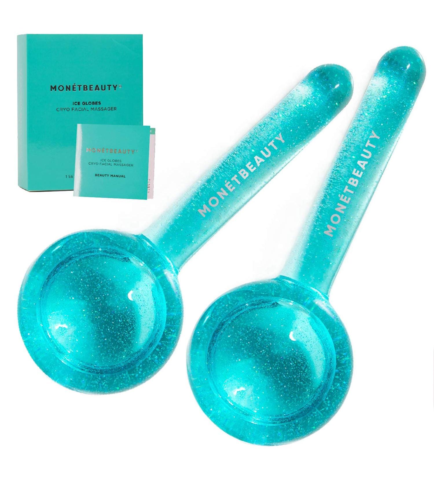 Monأ©tBeauty Ice Globes - Freezer Safe Facial Tools for Skin Tightening, Puffiness Reduction & Enhanced Circulation (Blue) - Buy Online on GoSupps.com
