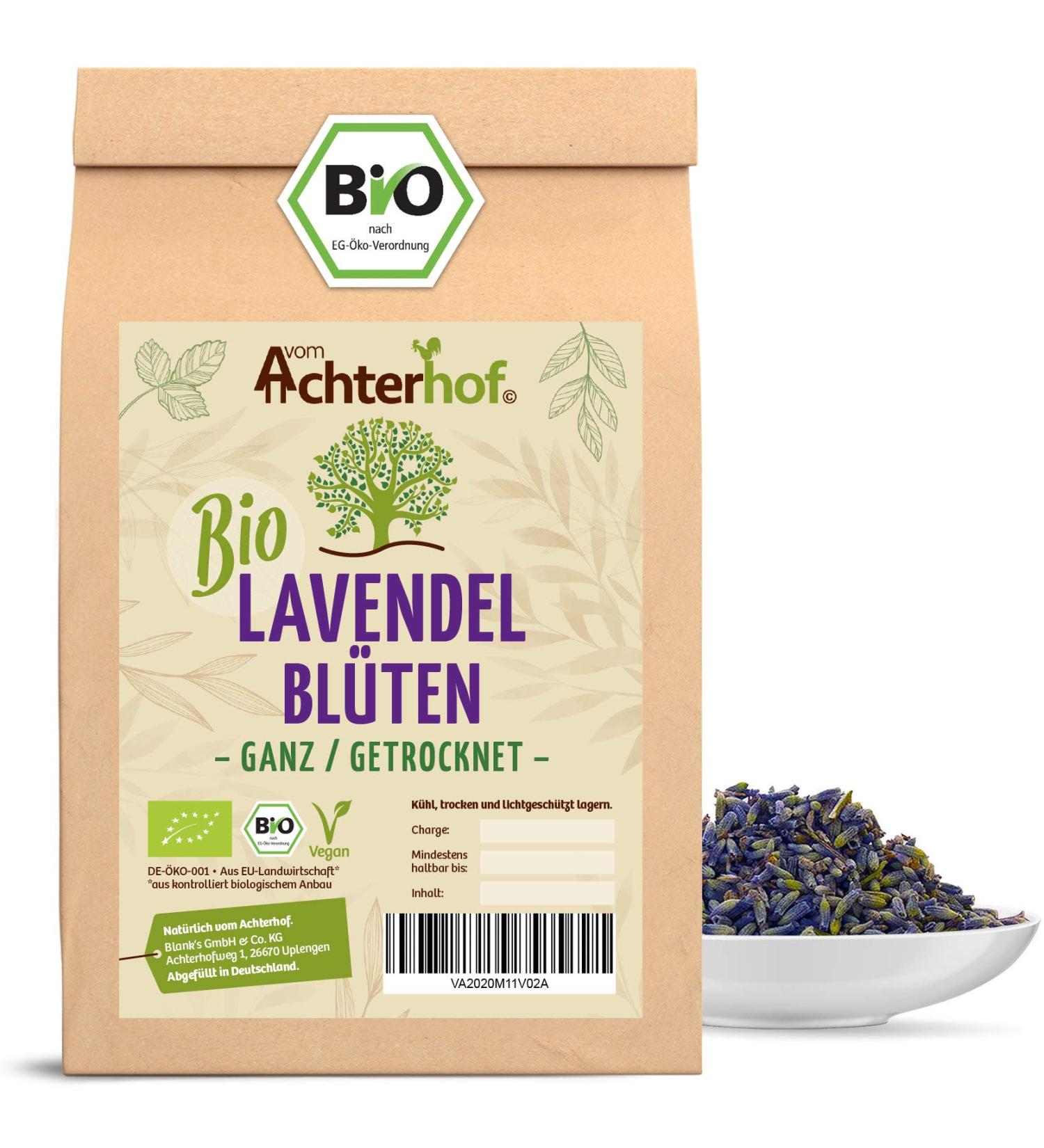 Buy 250g Dried Lavender Flowers | Organic French Lavender | Natural Bio-Lavender Tea | 100% Food Quality from Controlled Cultivation - Achterhof - Buy Online on GoSupps.com