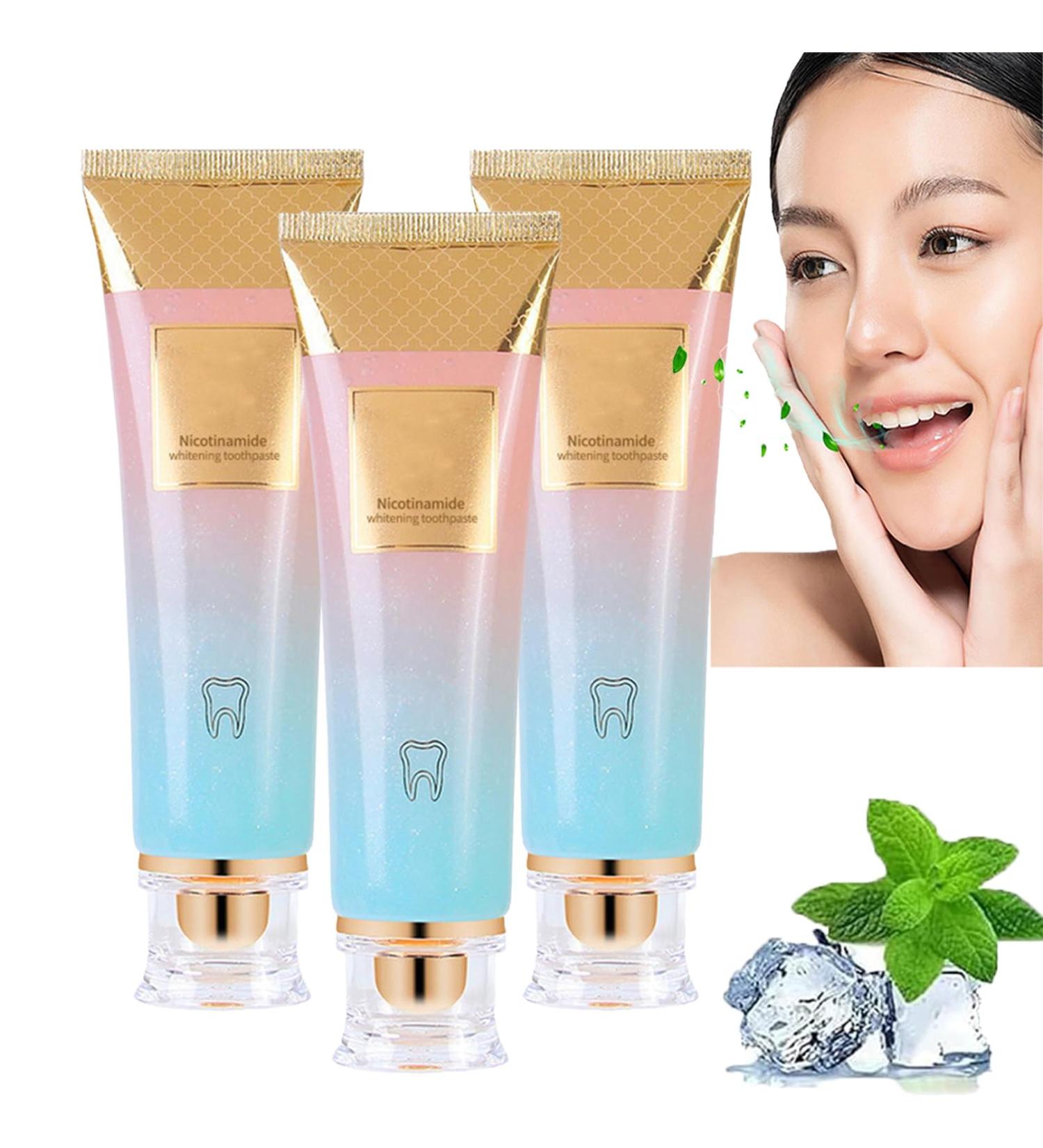  Orgrul Xoermioy Niacinamide Whitening Toothpaste 100g 3 Pack White Fresh Breath Nicotinamide Toothpaste Whitening Protects Gums Relief Pure Breath Use - Buy Online on GoSupps.com