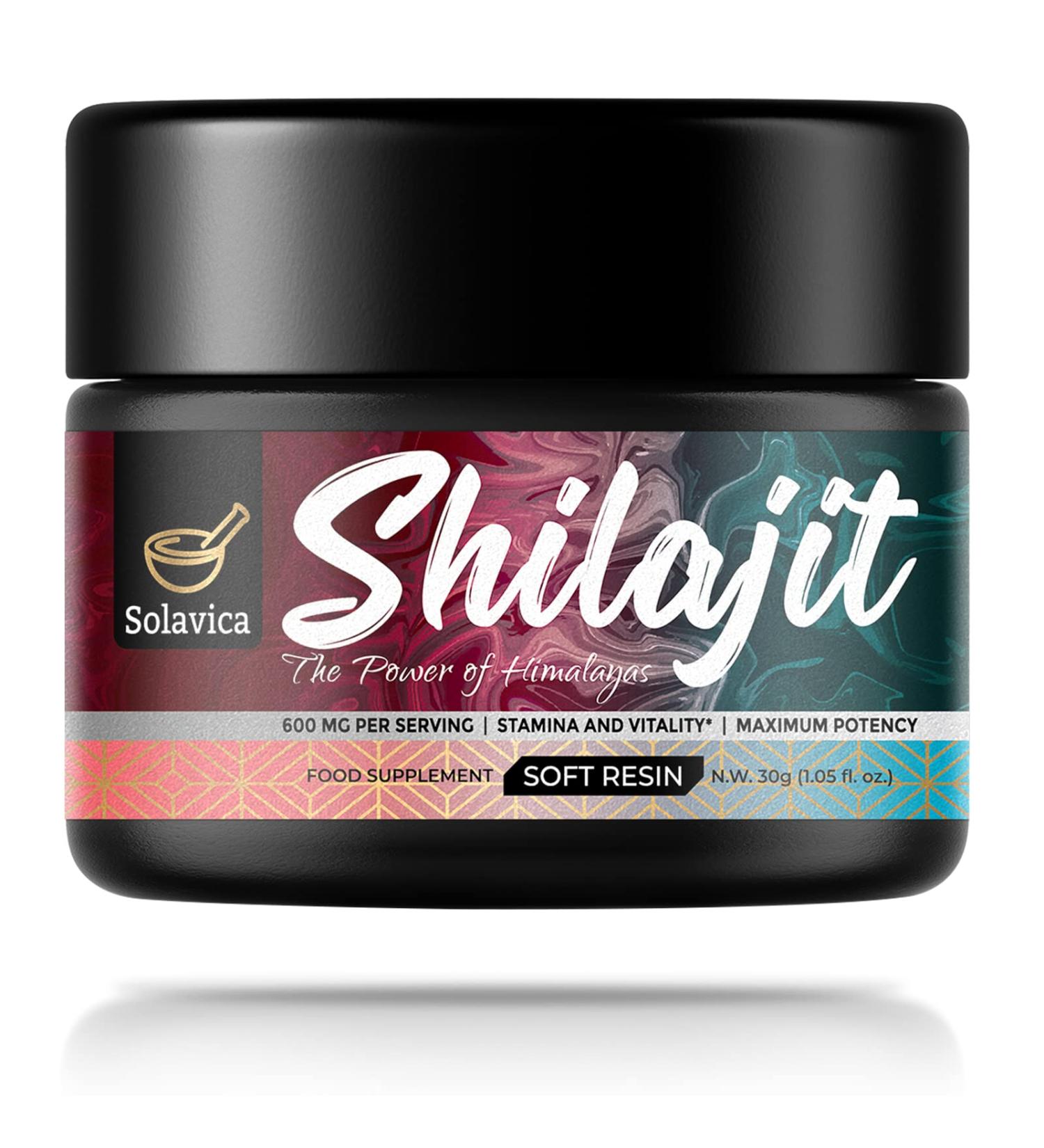 Solavica Shilajit 600mg Himalayan Shilajit Resin - Pure & Potent with Fulvic Acid - 85+ Minerals for Stamina & Vitality - 30g - Pack of 1 - Buy Online on GoSupps.com