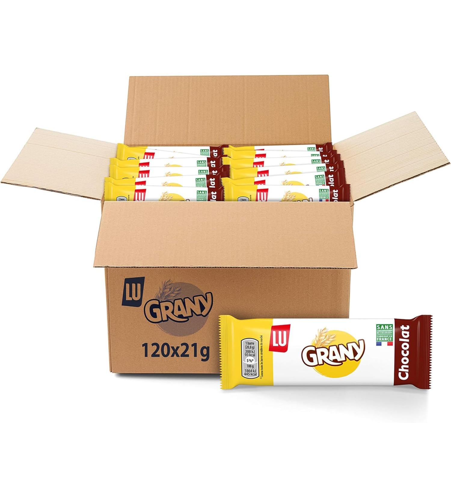 LU - Grany - Barre 5 C r ales au Chocolat - Lot Barres en Sachets Individuels - Format de Poche Pratique - Sans Colorant ni Conservateur - Fabriqu en France - Carton de 120 Barres de 21 g Chocolat 120 unit s - Buy Online on GoSupps.com