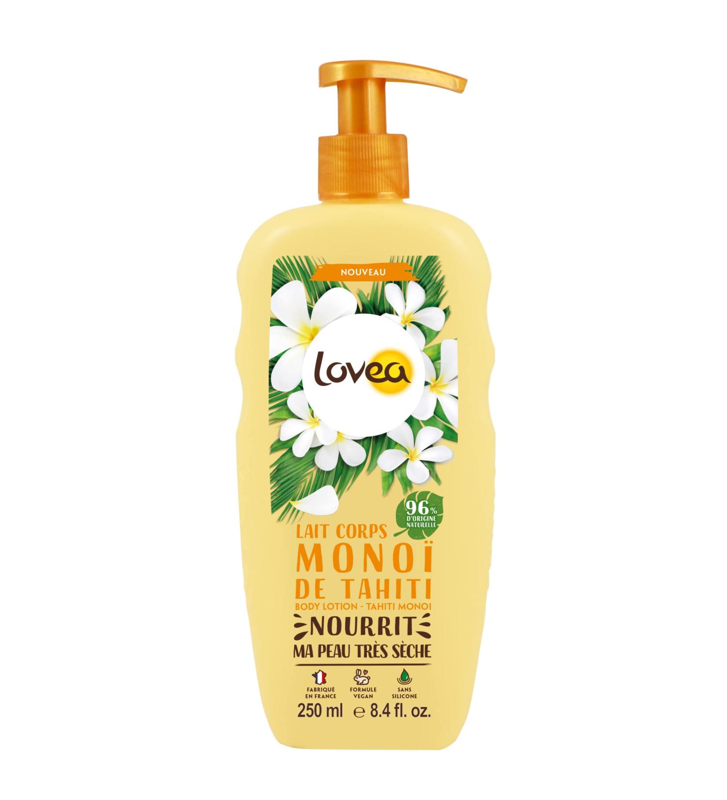 LOVEA - Body Lotion - Mono De Tahiti - Nourishes & Softens - For Very Dry Skin - 96% Natural Origin - Silicone Free - Vegan - Made in France - 250ml - Buy Online on GoSupps.com