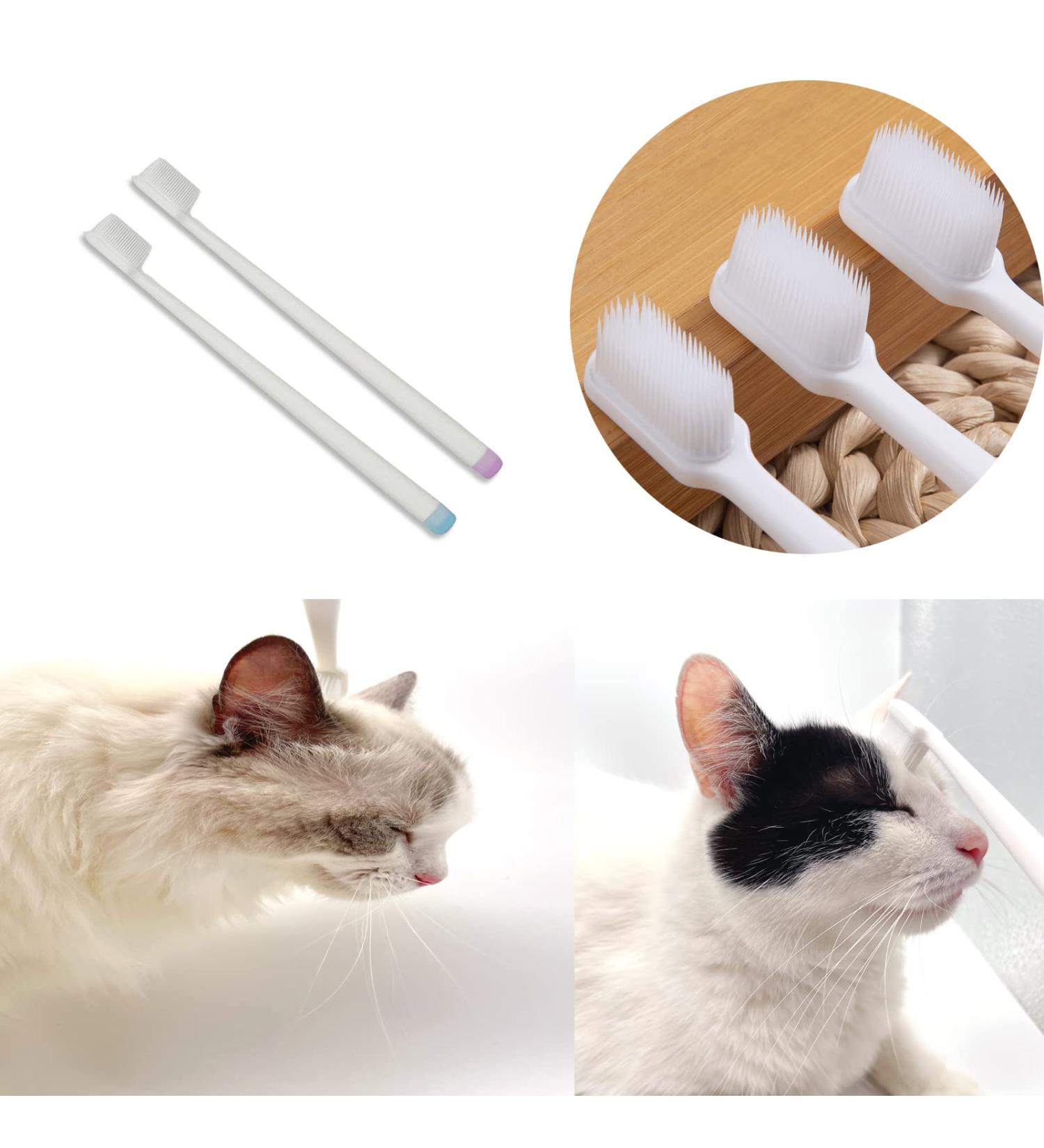 Emmeliestella Cat Head Brush - Silicone Bristles for Gentle Cleaning of Cat Acne & Eye Discharge - Set of 2 - Buy Online on GoSupps.com