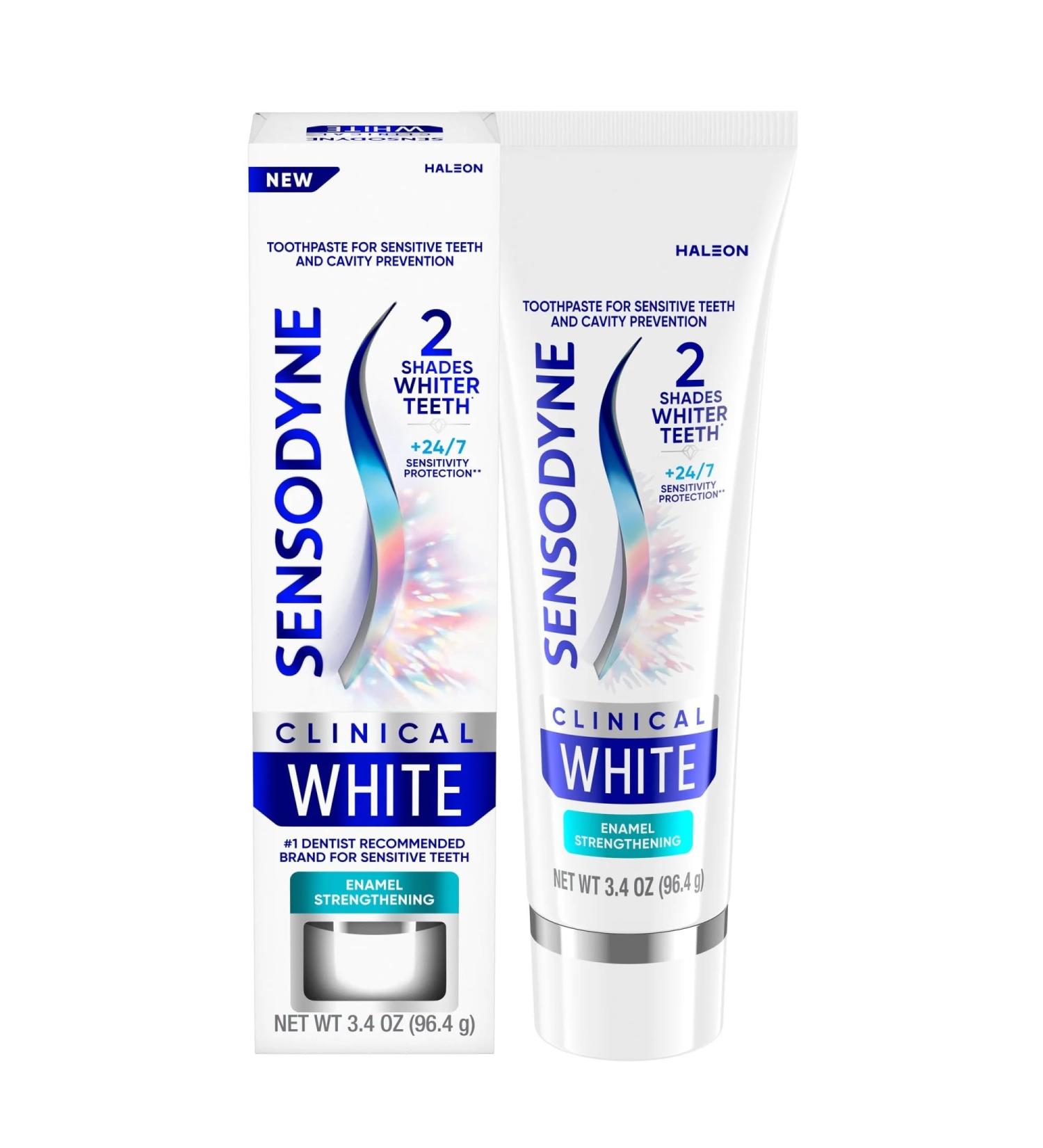 Buy Sensodyne Clinical White Toothpaste for Sensitive Teeth - Enamel Strengthening Mint Flavor (3.4 oz) - Fast International Shipping - Buy Online on GoSupps.com