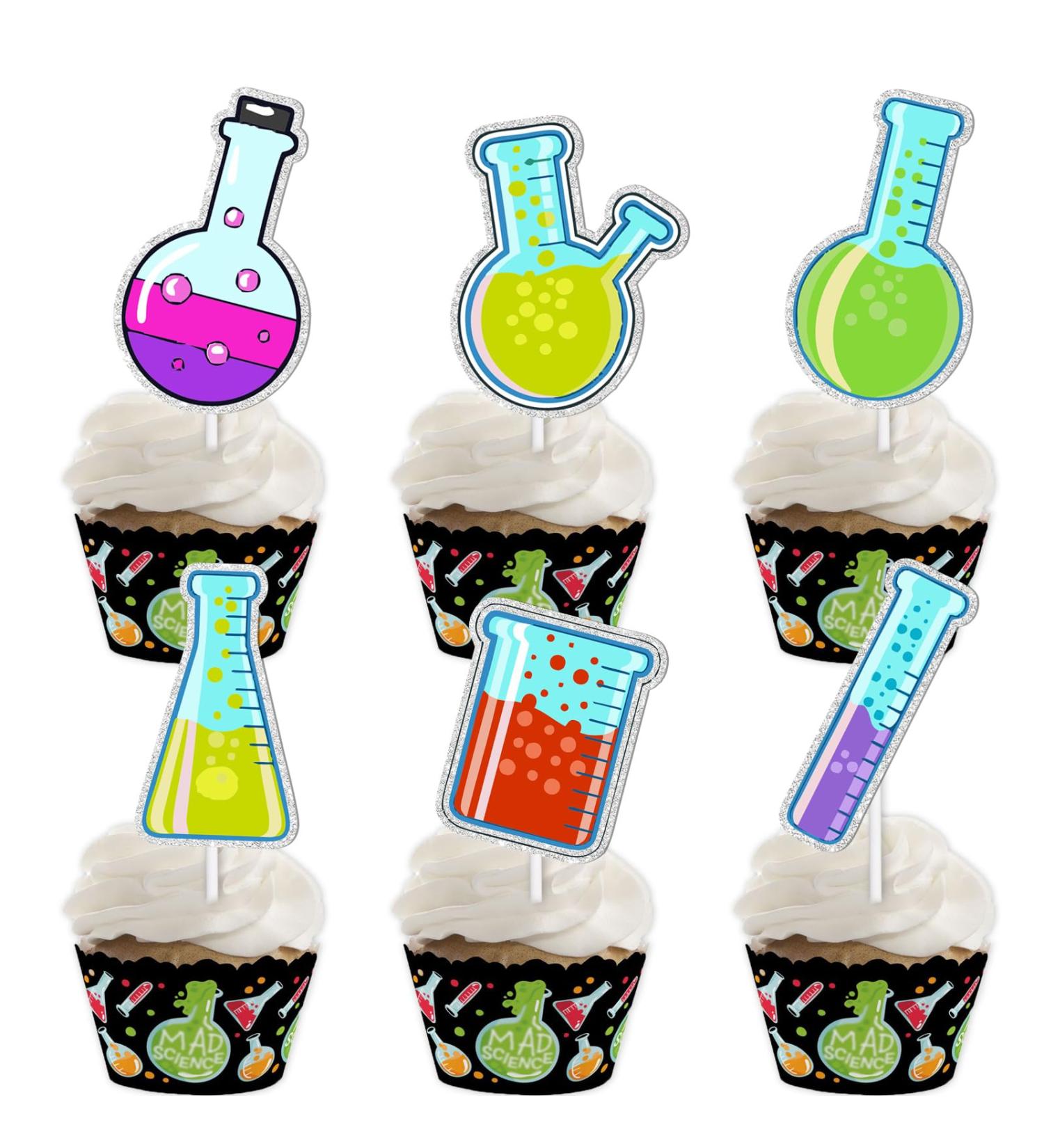 S-Cp-0008 Ice Cream Fruit Dessert Cupcake Topper Colorful Glitter Happy Birthday Sensory Pop Game Theme Decor Supplies Baby Shower Boys Girls Birthday Party Decorations - Buy Online on GoSupps.com